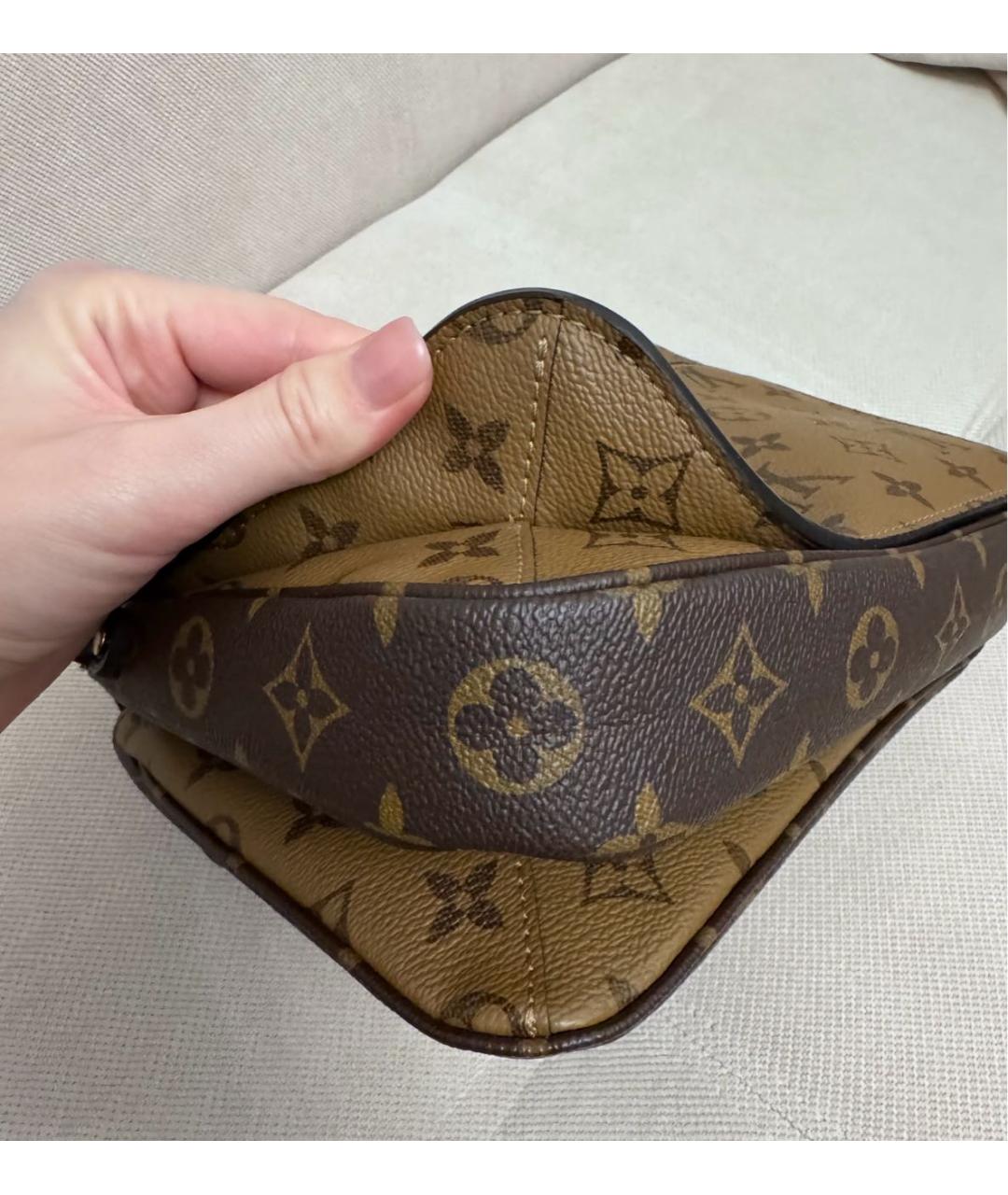 LOUIS VUITTON Коричневая кожаная сумка через плечо, фото 2