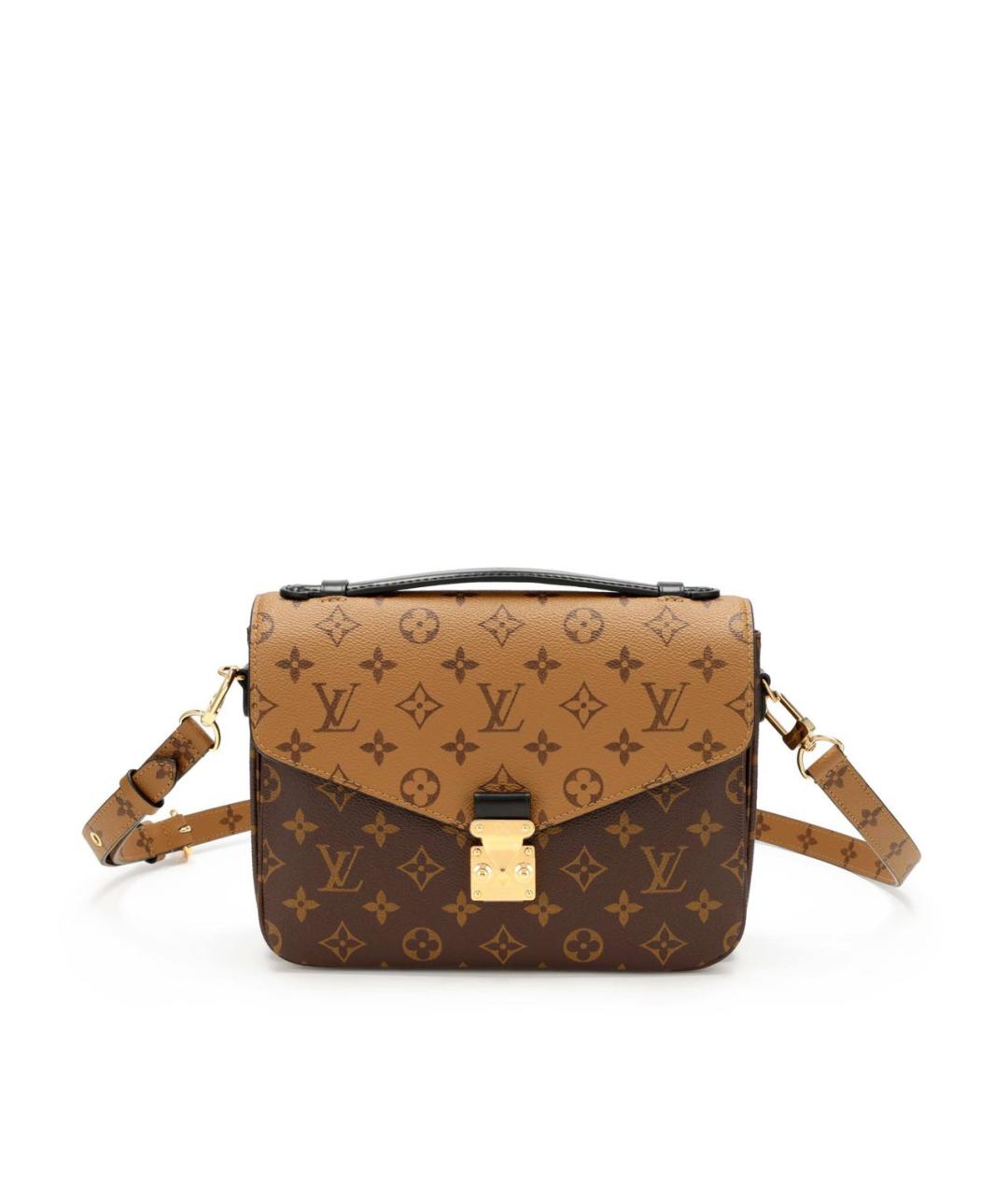 LOUIS VUITTON Коричневая кожаная сумка через плечо, фото 9