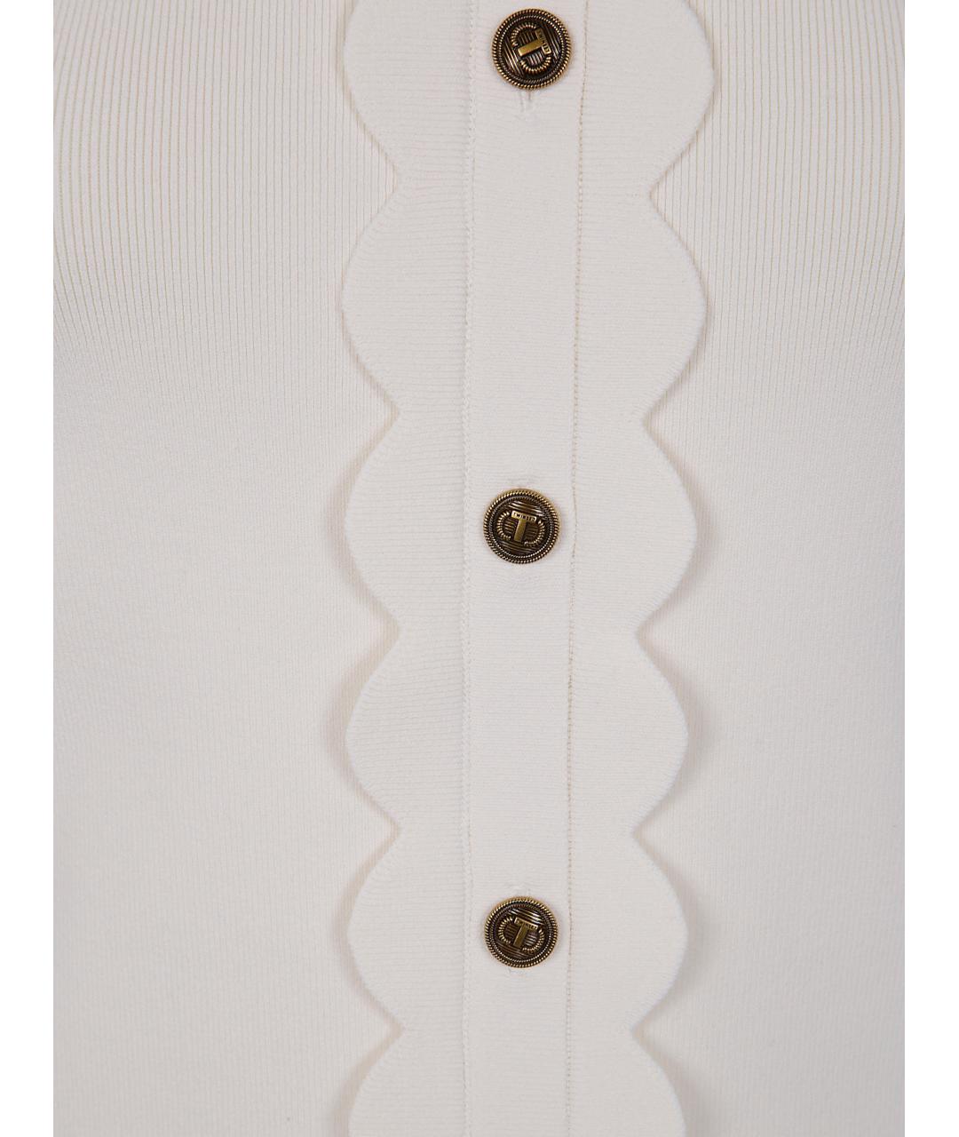 TWIN-SET Белая вискозная майка, фото 3