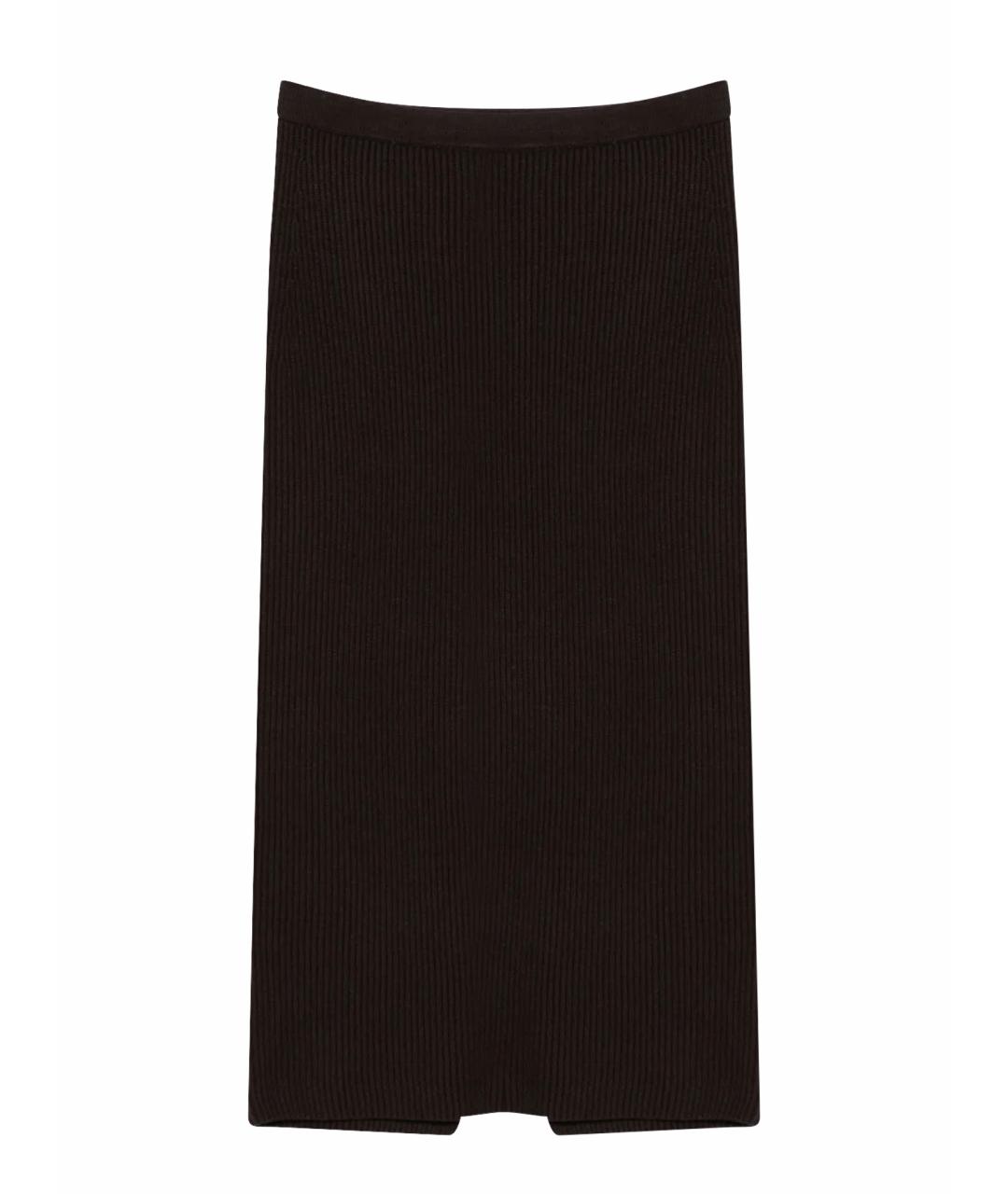 TWIN-SET Коричневая шерстяная юбка миди, фото 1