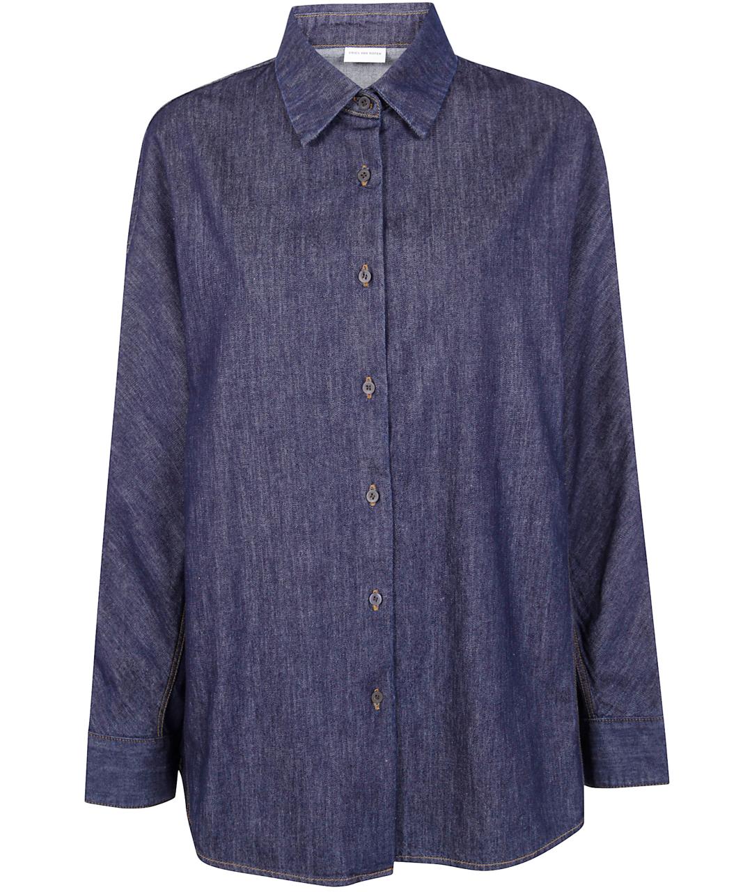 DRIES VAN NOTEN Синяя хлопковая рубашка, фото 1