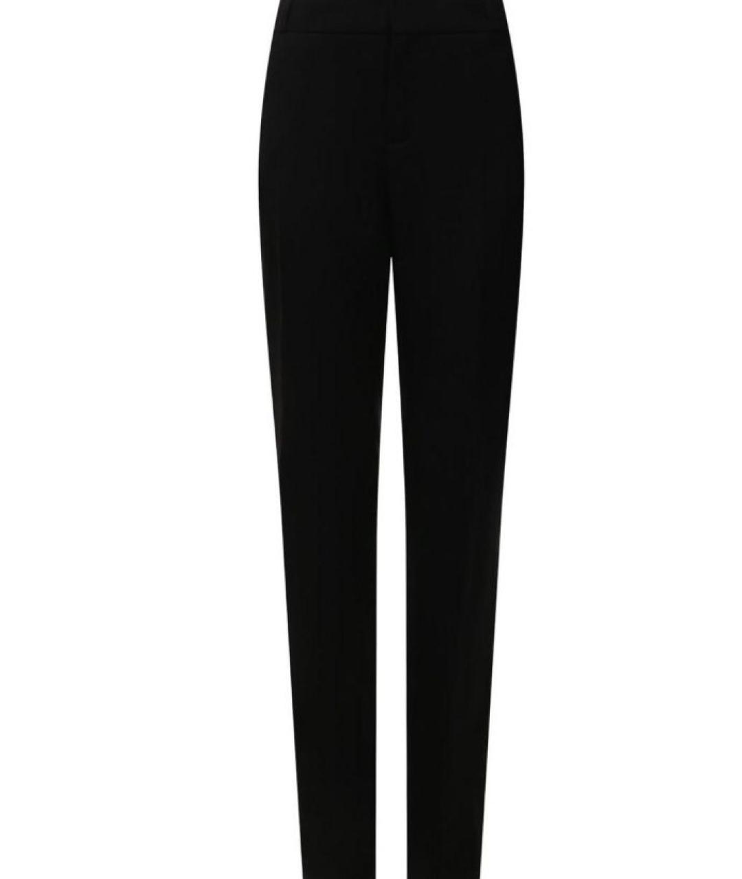 SAINT LAURENT Черные шерстяные прямые брюки, фото 6