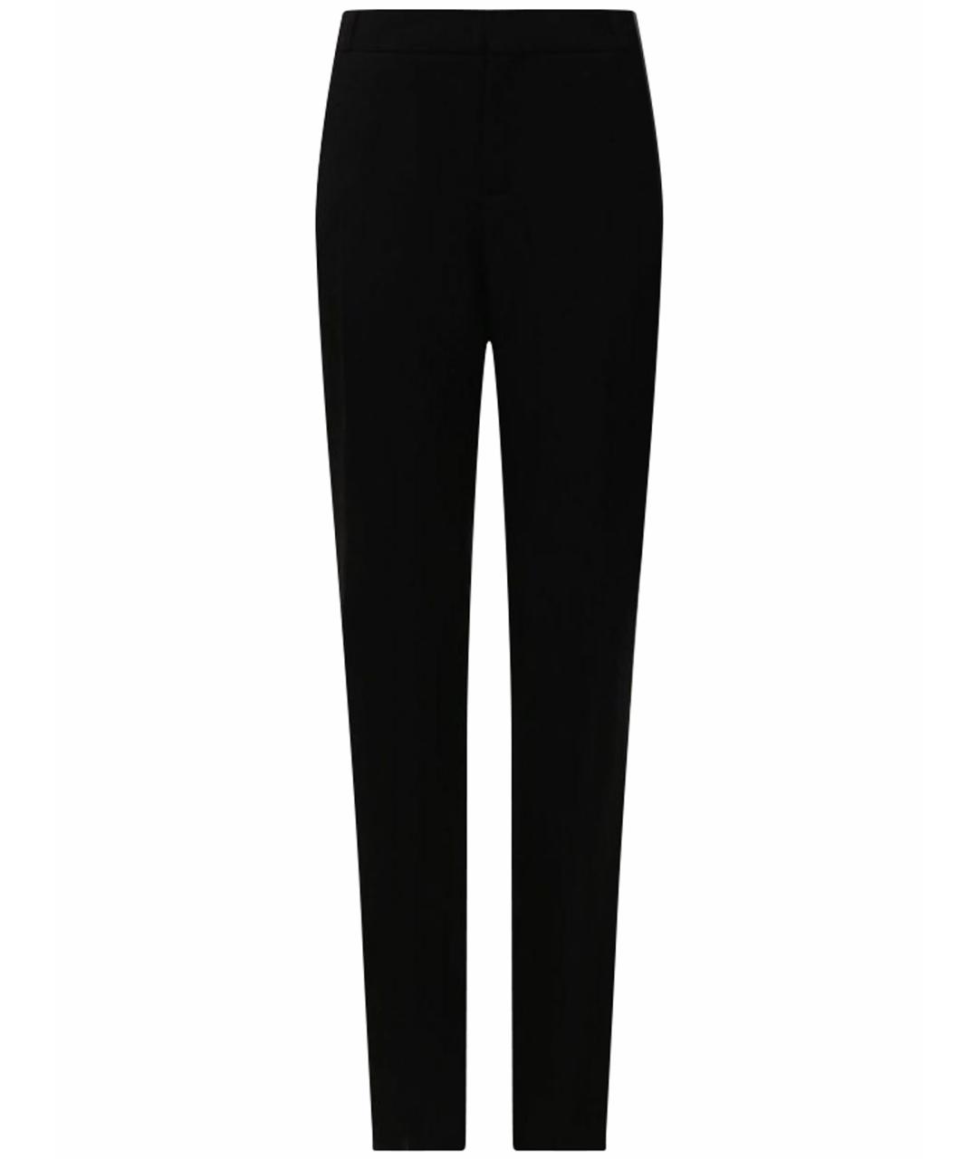 SAINT LAURENT Черные шерстяные прямые брюки, фото 1