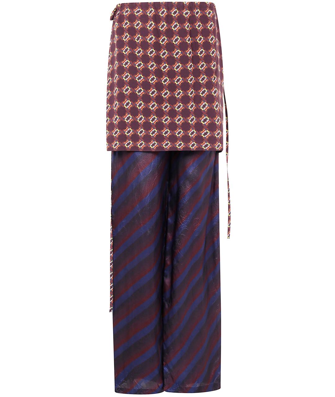DRIES VAN NOTEN Мульти вискозные прямые брюки, фото 1