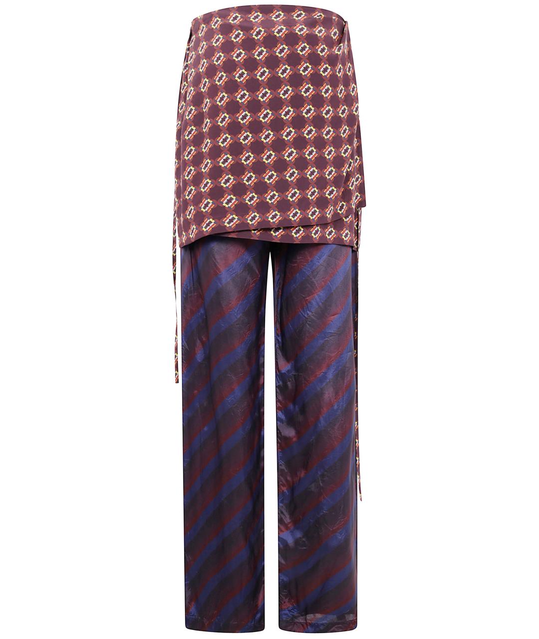 DRIES VAN NOTEN Мульти вискозные прямые брюки, фото 2