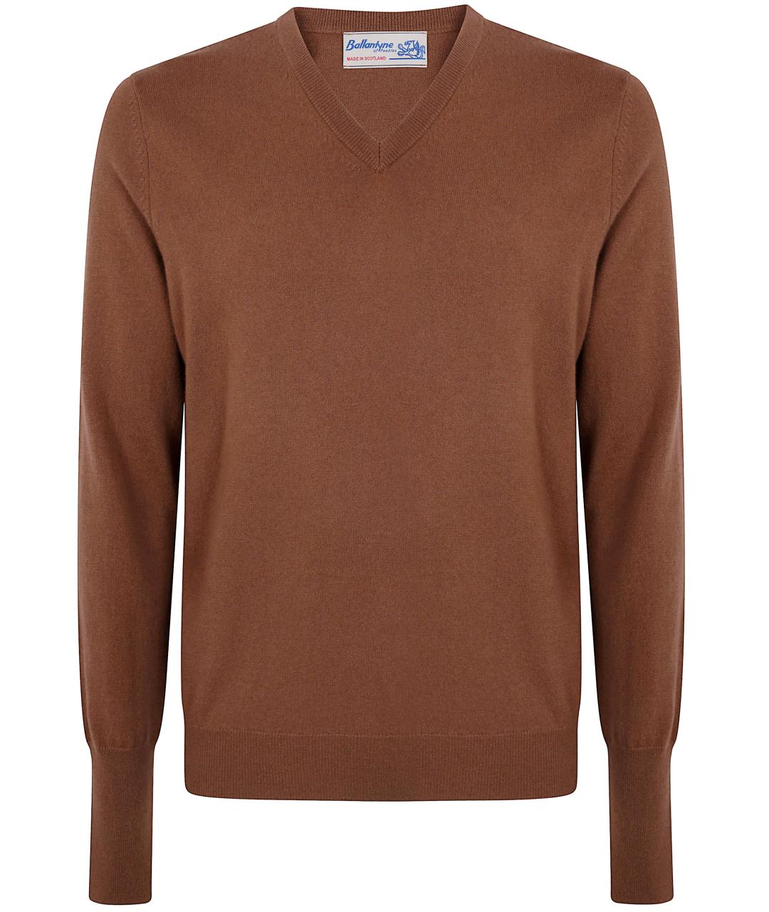 BALLANTYNE Коричневый кашемировый джемпер / свитер, фото 1