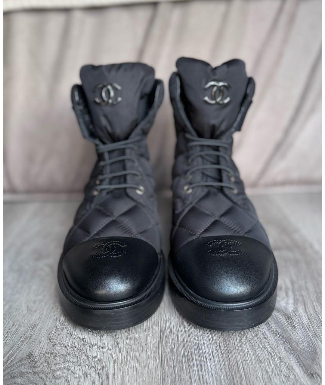 CHANEL Черные кожаные ботинки, фото 3