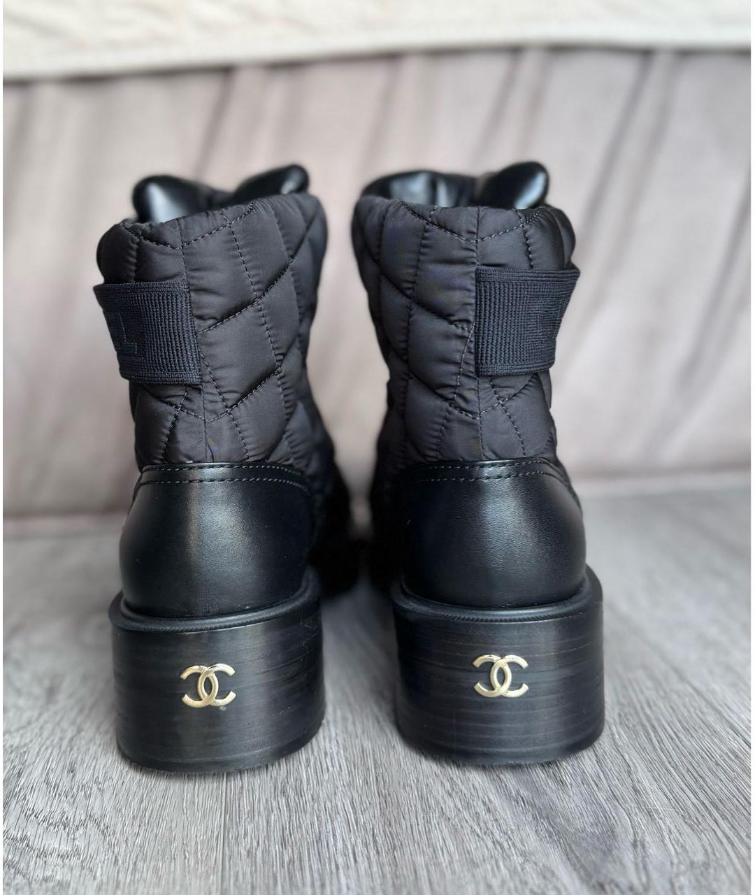 CHANEL Черные кожаные ботинки, фото 5
