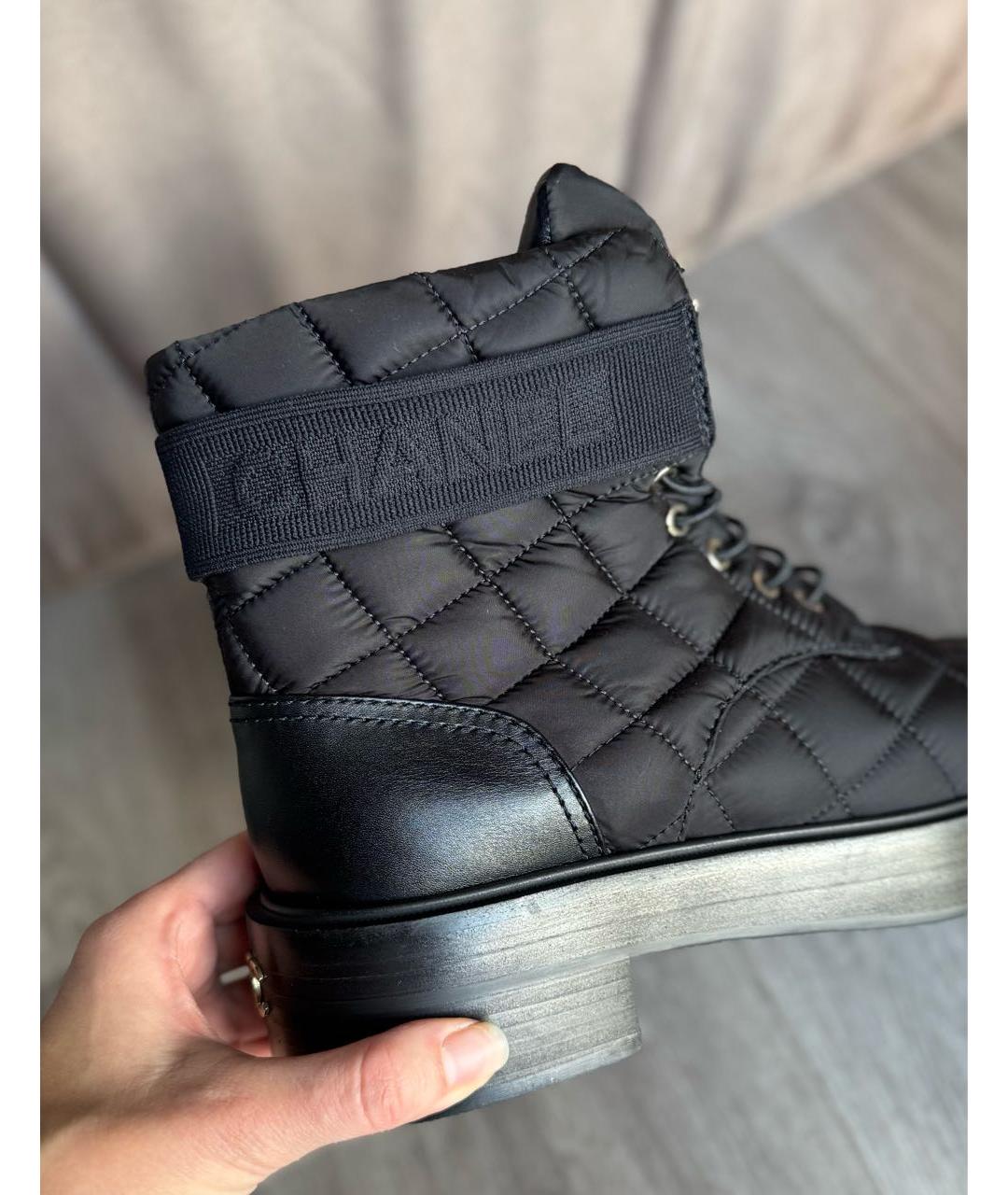 CHANEL Черные кожаные ботинки, фото 6