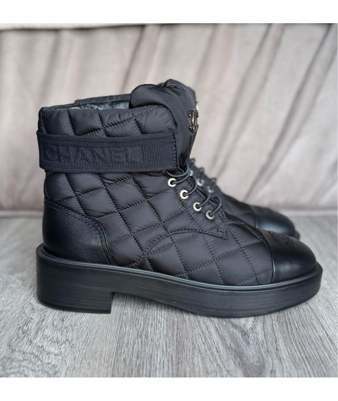 CHANEL Черные кожаные ботинки, фото 9