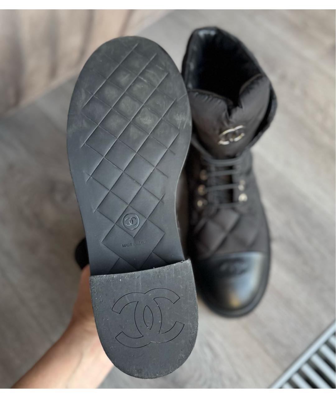 CHANEL Черные кожаные ботинки, фото 7