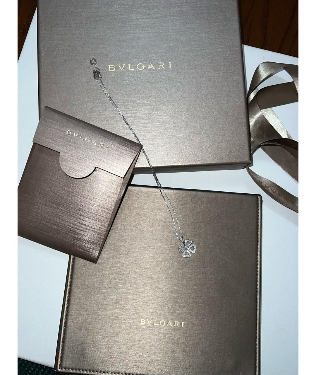 BVLGARI Белая подвеска из белого золота, фото 5
