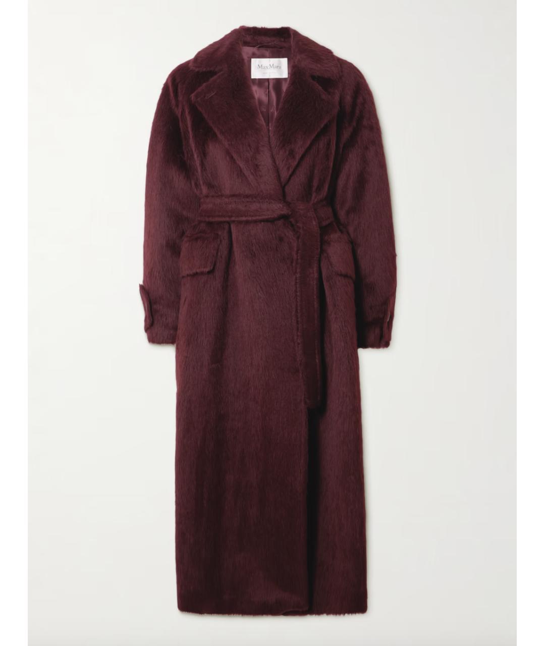 MAX MARA Бордовое шерстяное пальто, фото 5