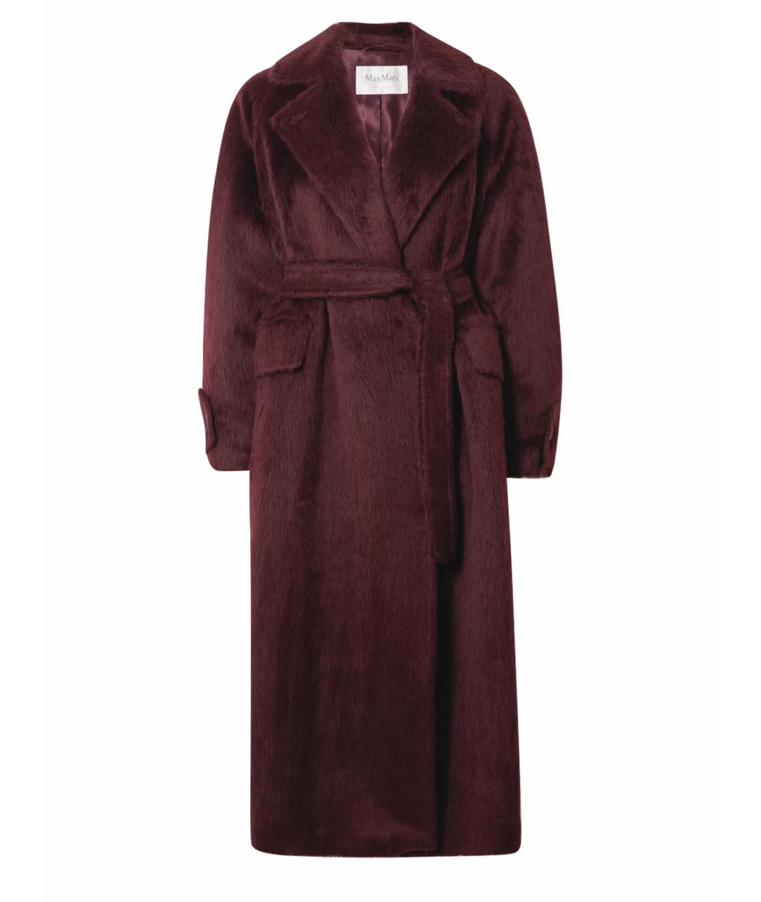 MAX MARA Бордовое шерстяное пальто, фото 1