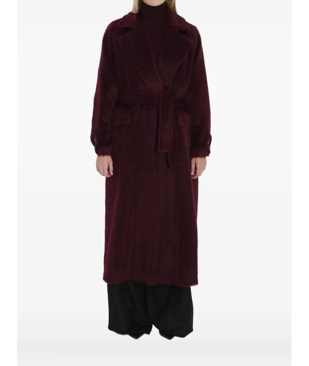 MAX MARA Бордовое шерстяное пальто, фото 2