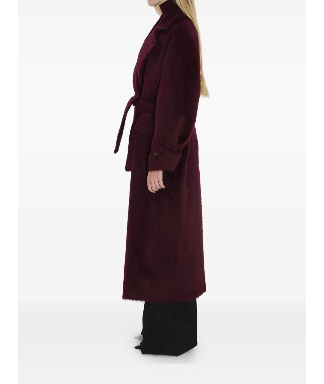 MAX MARA Бордовое шерстяное пальто, фото 4