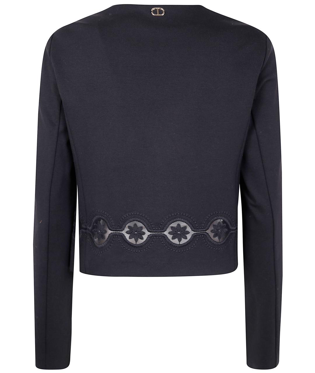 TWIN-SET Черный полиамидовый жакет/пиджак, фото 2