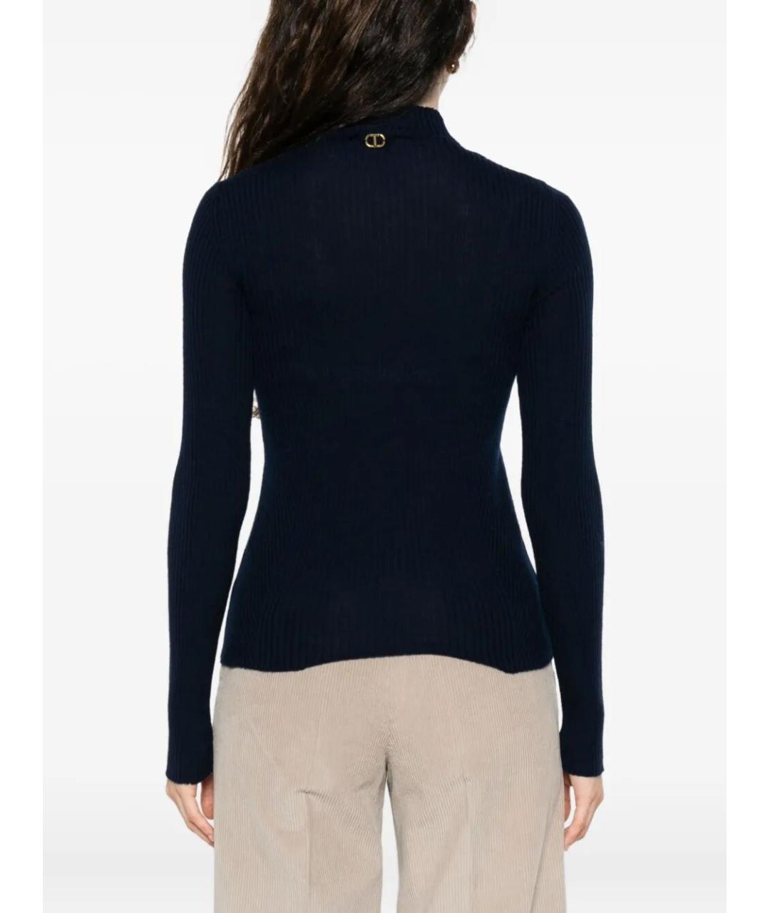 TWIN-SET Синий шерстяной джемпер / свитер, фото 5