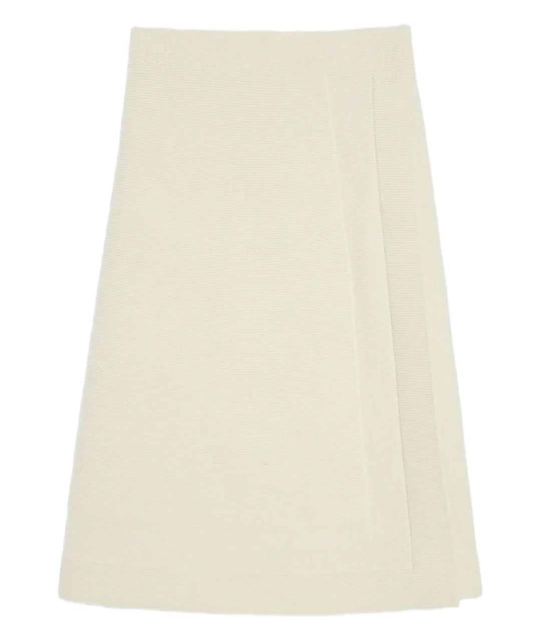 JIL SANDER Белая шерстяная юбка миди, фото 1