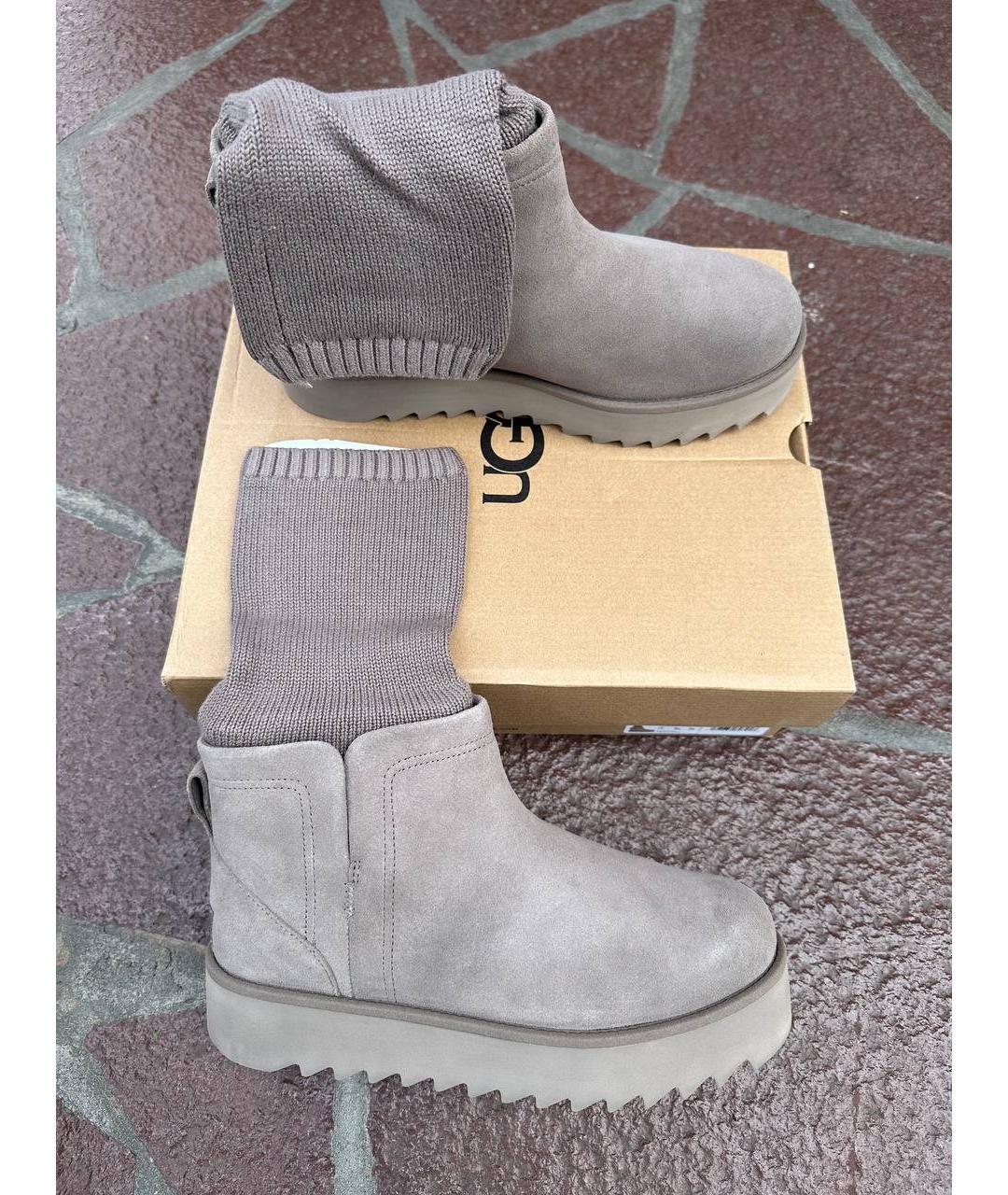 UGG AUSTRALIA Антрацитовые замшевые ботинки, фото 6