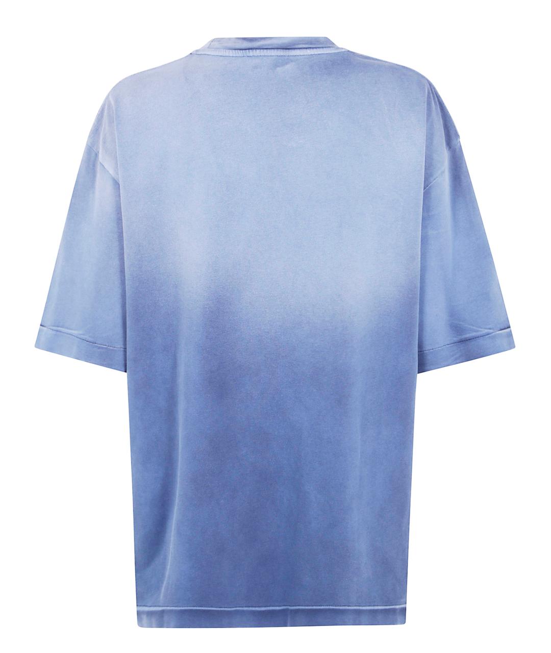 OFF-WHITE Синяя хлопковая футболка, фото 2