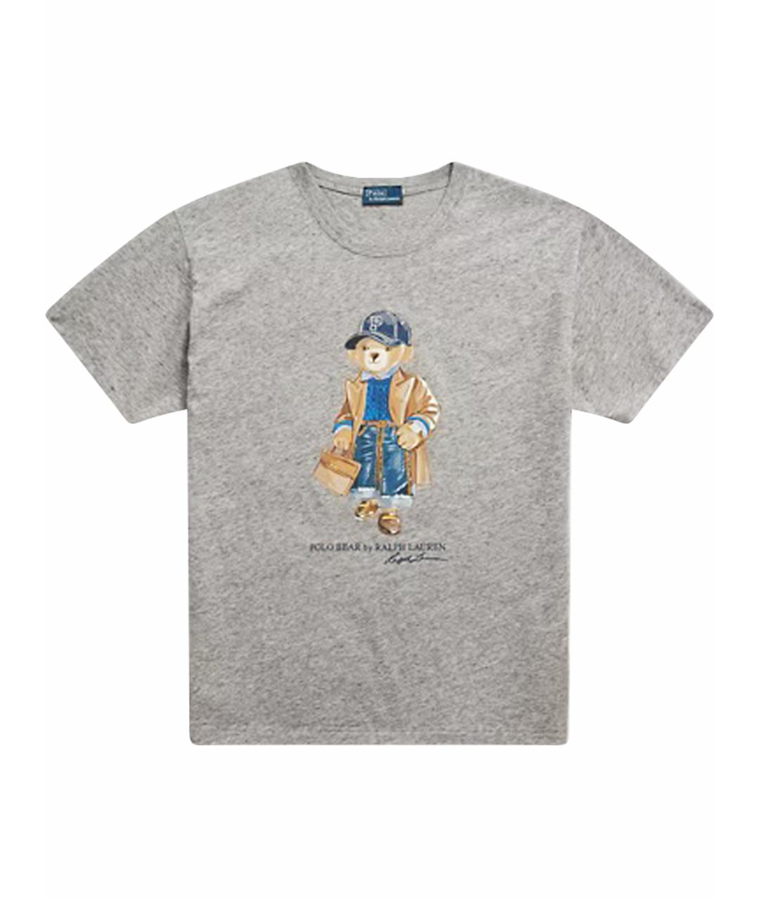 POLO RALPH LAUREN Серая хлопковая футболка, фото 1