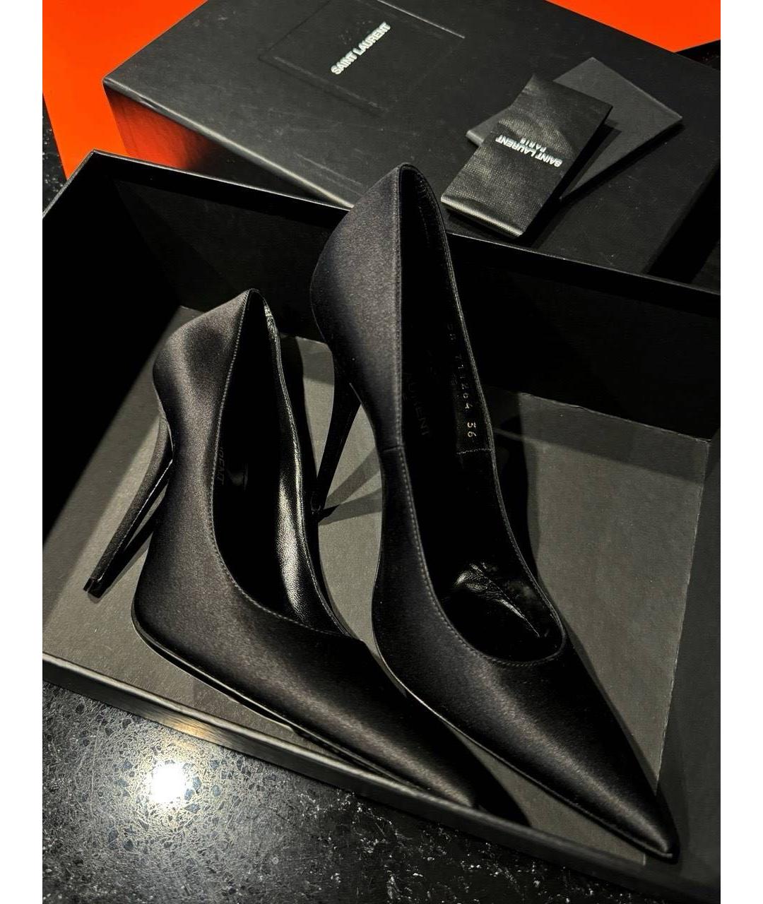 SAINT LAURENT Черные текстильные туфли, фото 8