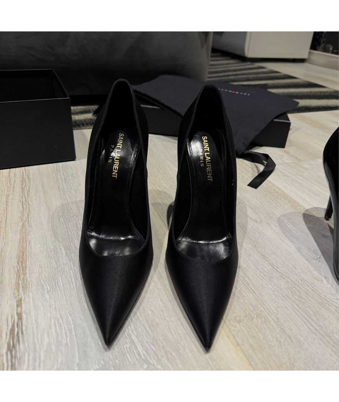 SAINT LAURENT Черные текстильные туфли, фото 2