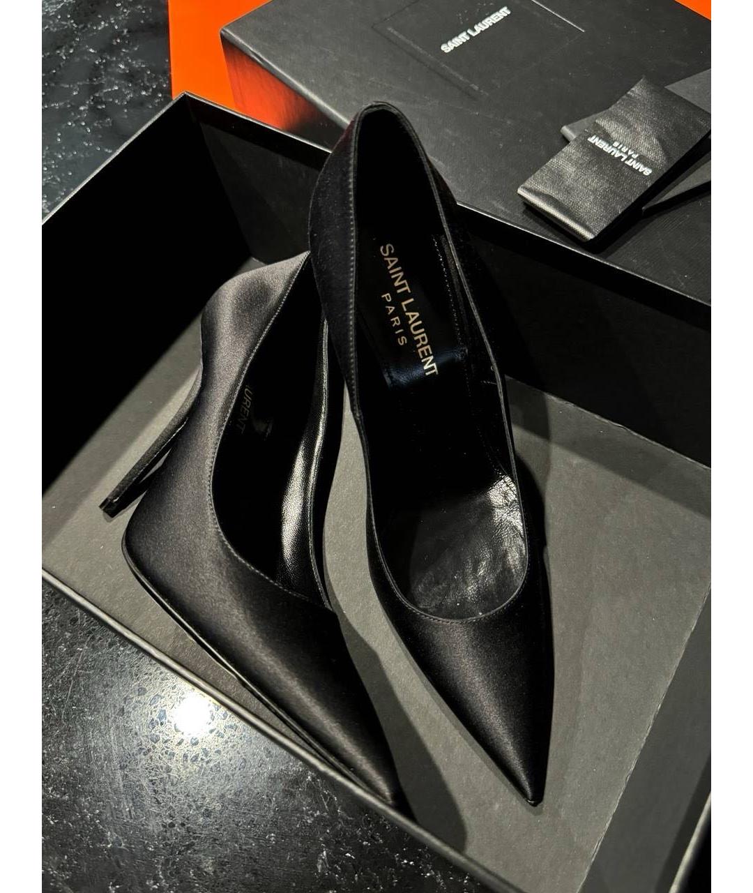 SAINT LAURENT Черные текстильные туфли, фото 6