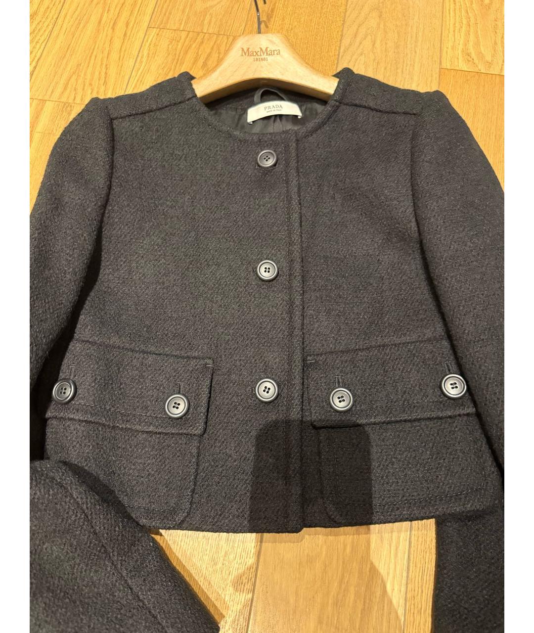 PRADA Черный шерстяной жакет/пиджак, фото 6