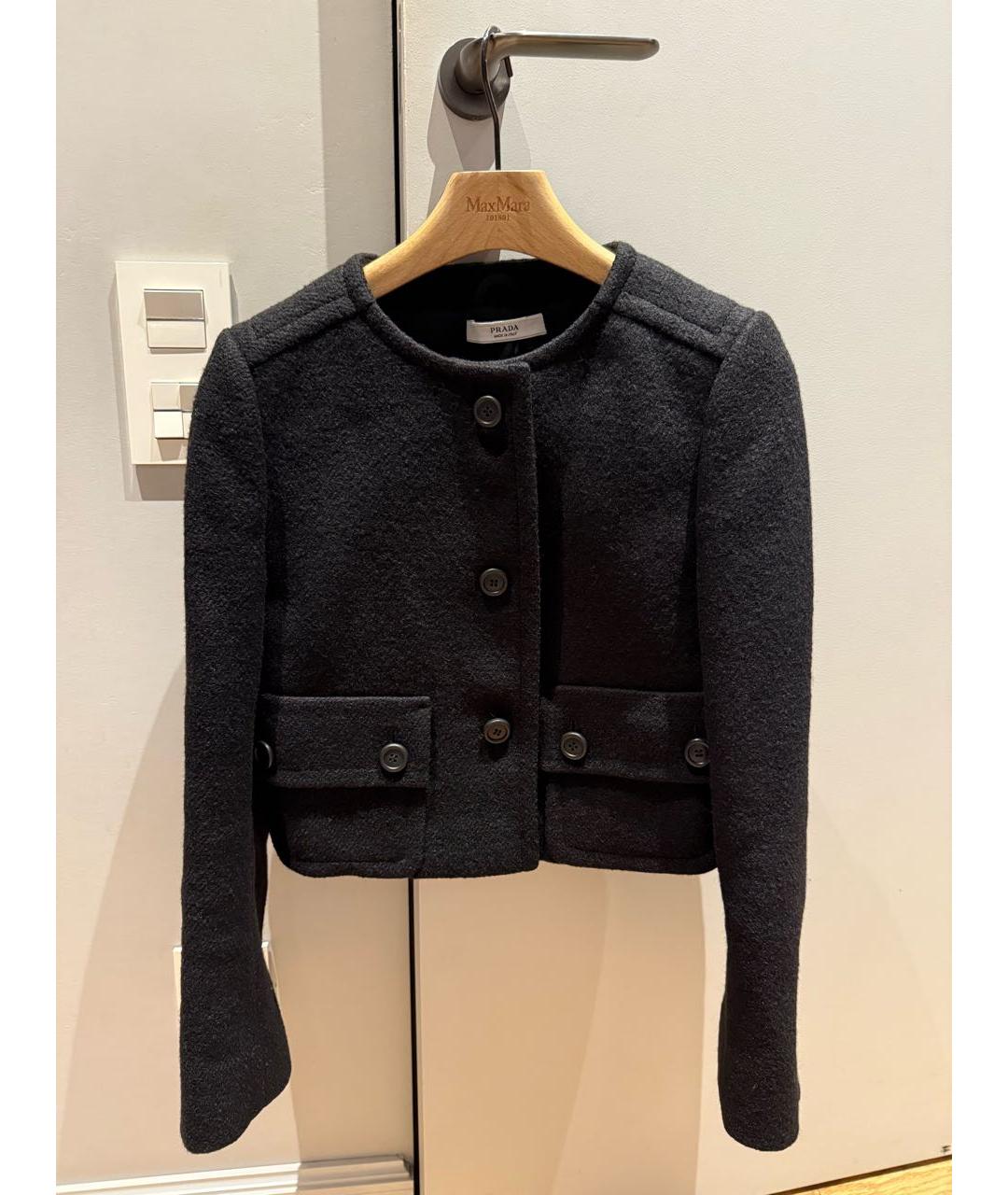 PRADA Черный шерстяной жакет/пиджак, фото 8
