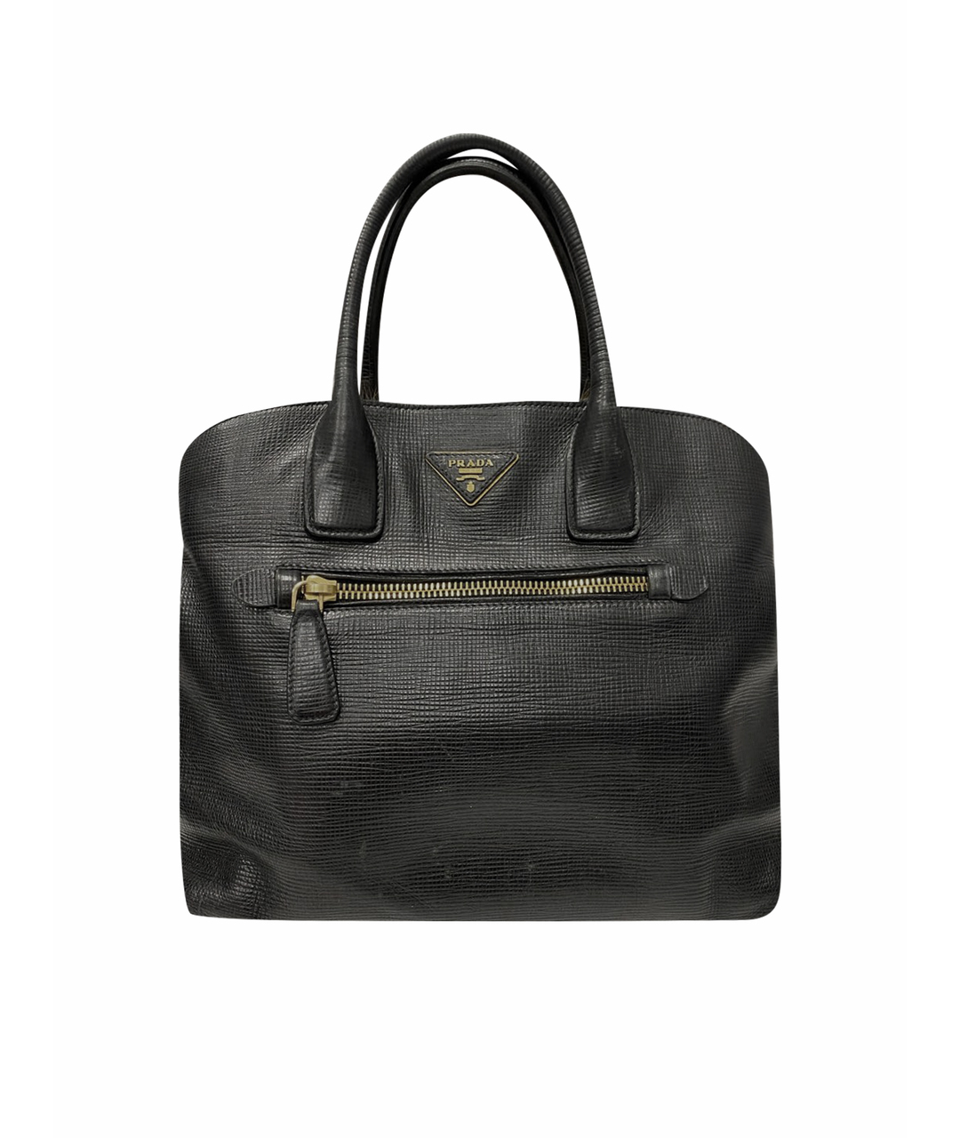 PRADA Черная кожаная сумка тоут, фото 1