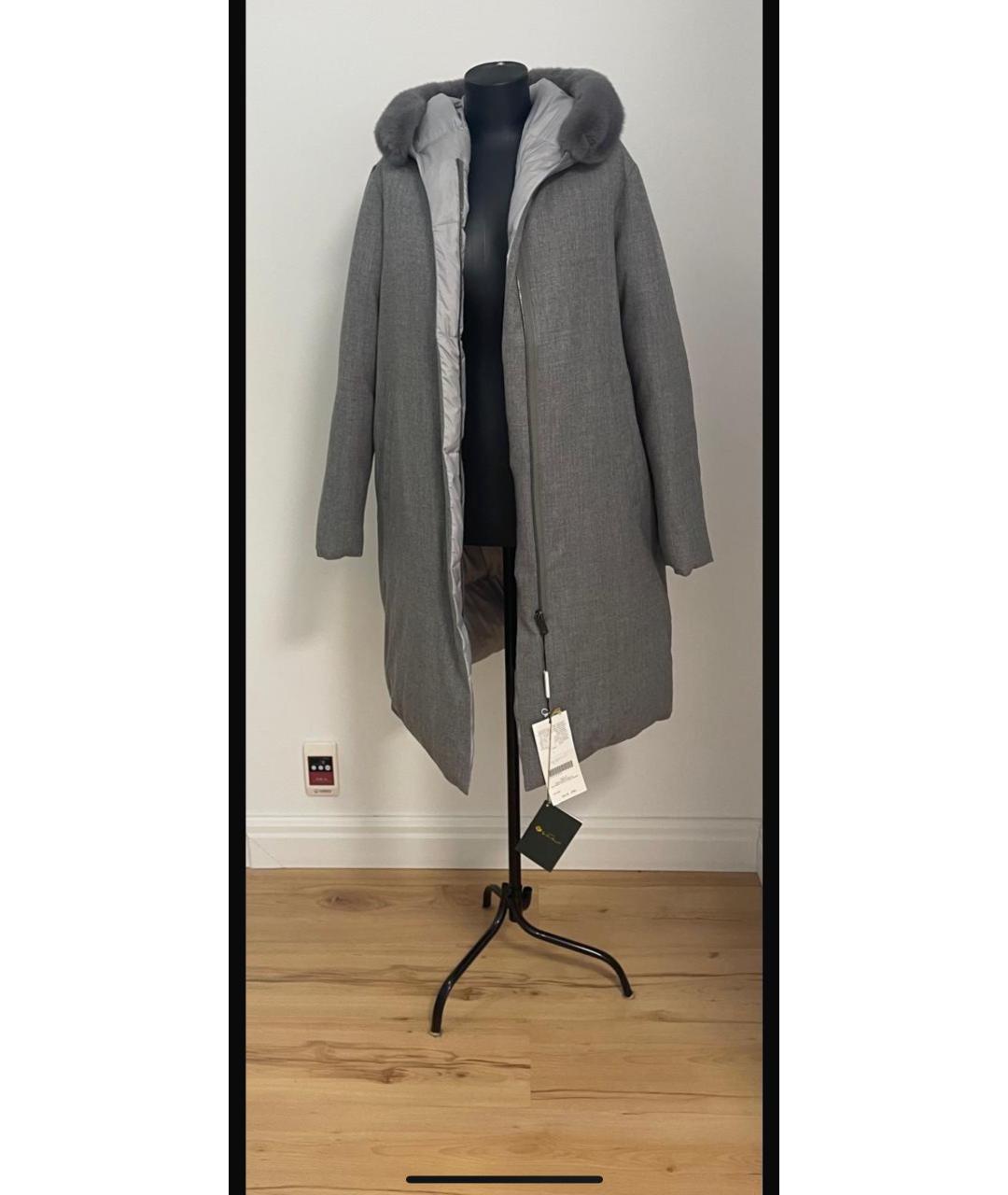 MANZONI 24 Серый полиэстеровый пуховик, фото 3