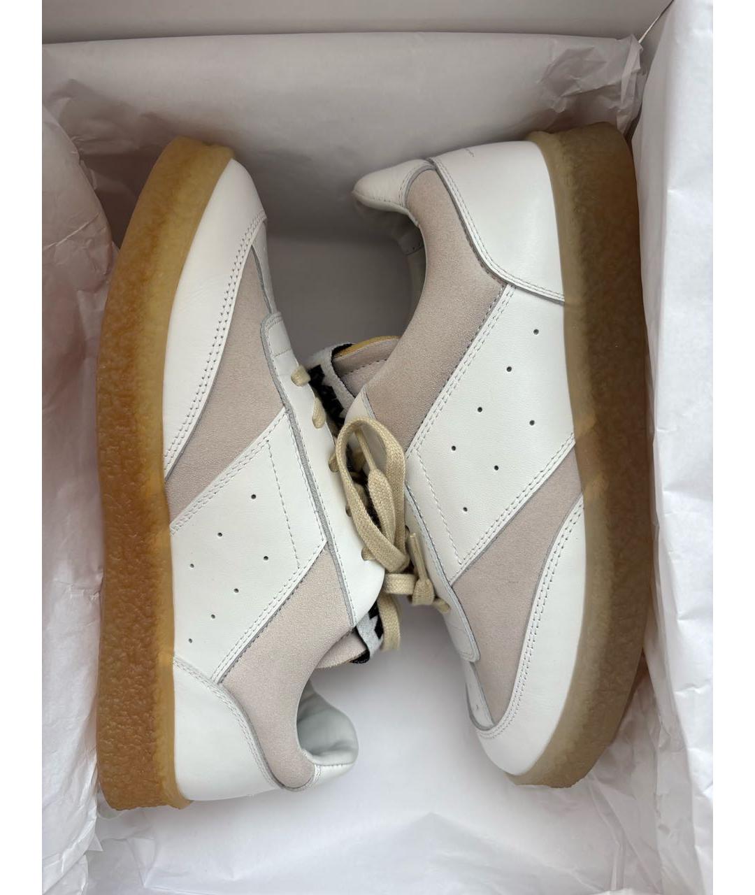 MM6 MAISON MARGIELA Белые кожаные кеды, фото 3
