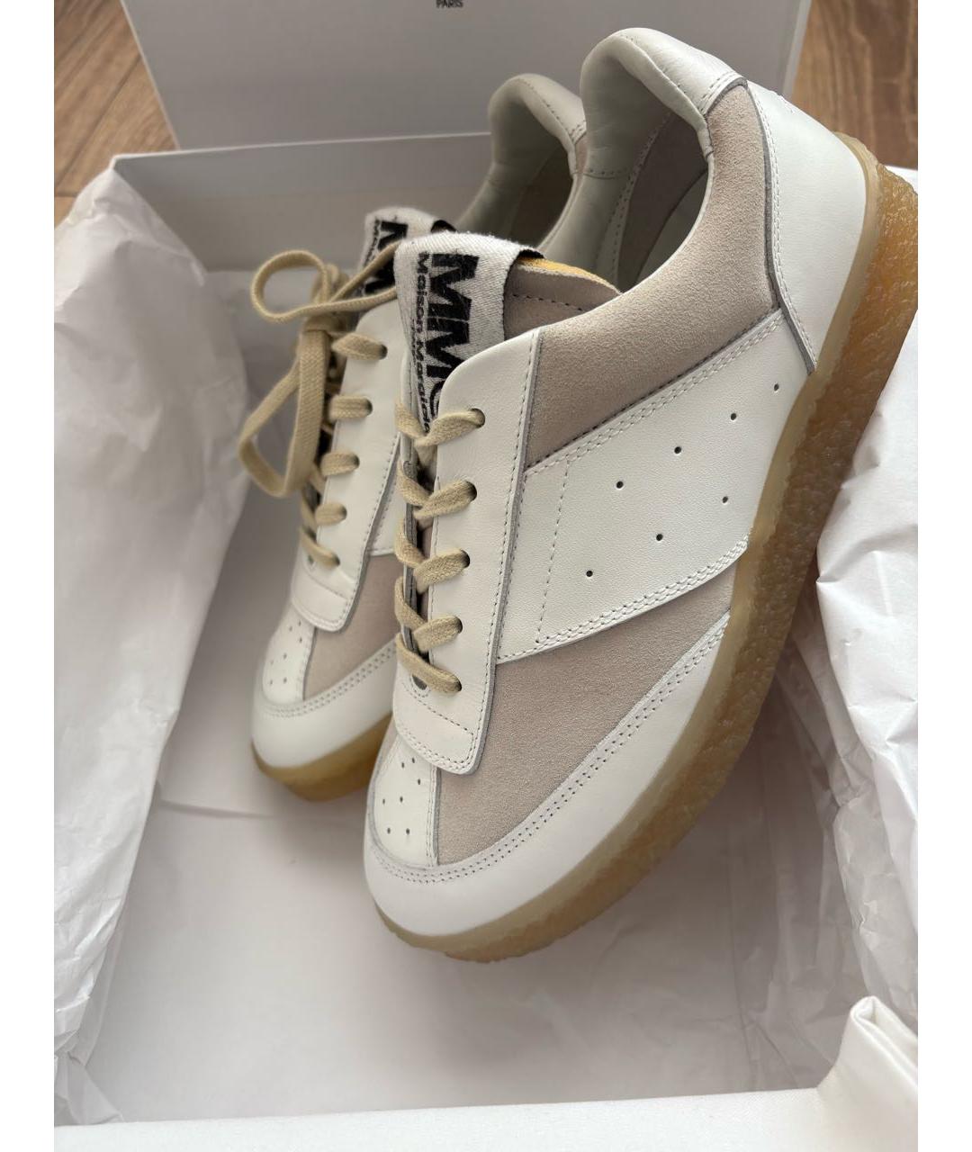 MM6 MAISON MARGIELA Белые кожаные кеды, фото 5