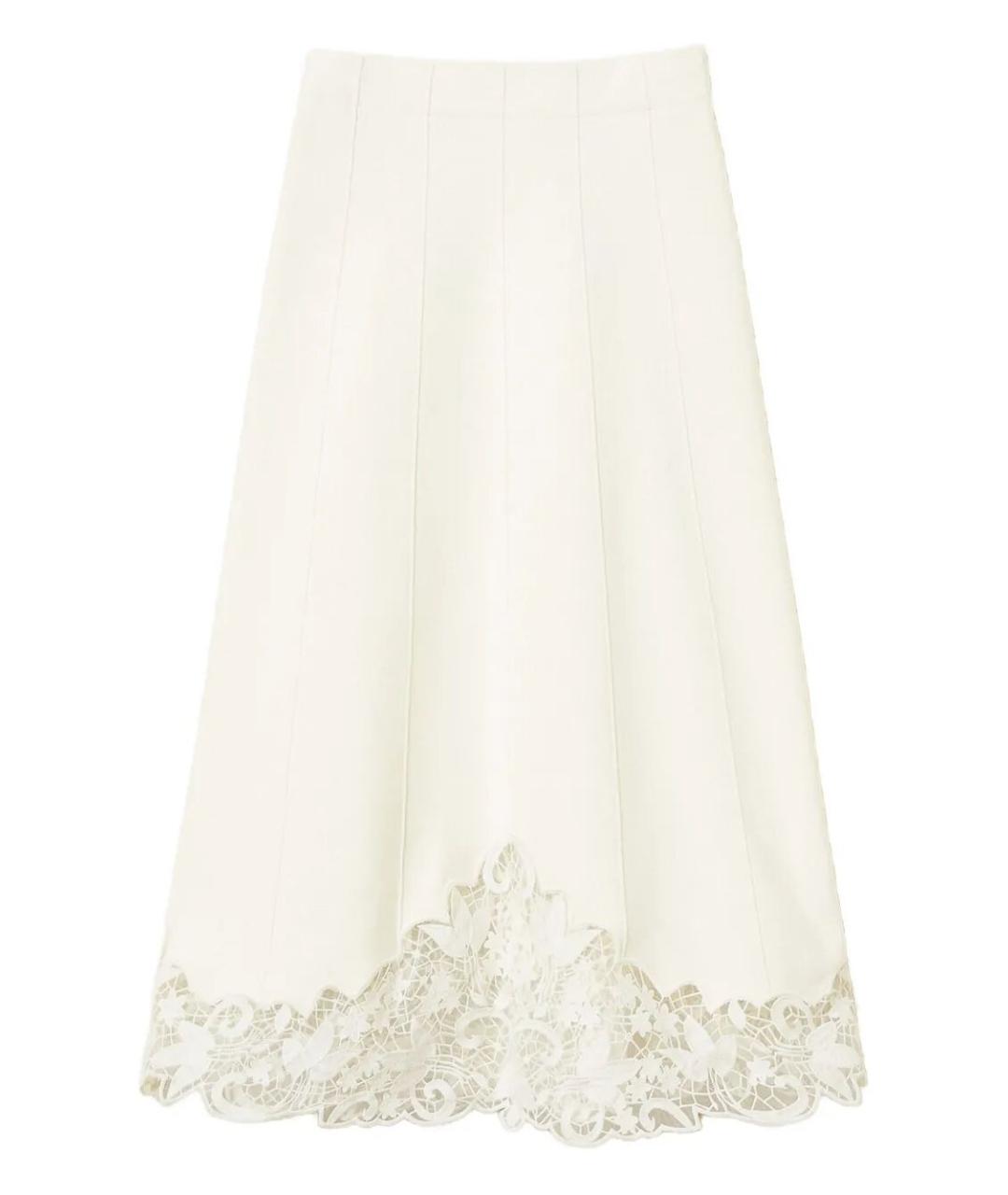 TWIN-SET Белая вискозная юбка миди, фото 1