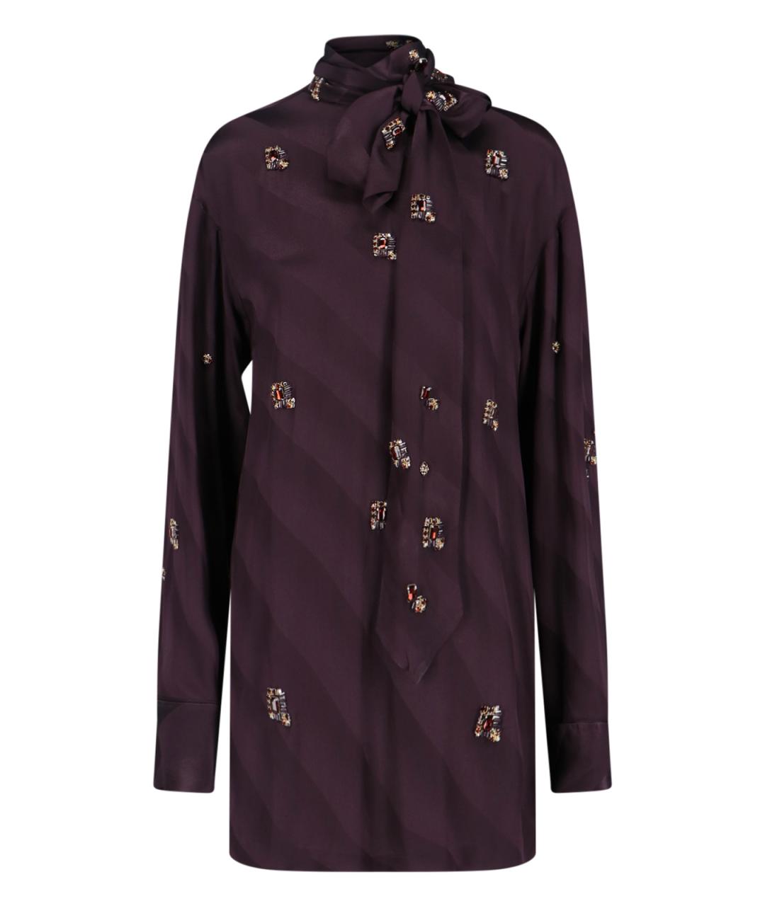 DRIES VAN NOTEN Фиолетовая шелковая блузы, фото 1