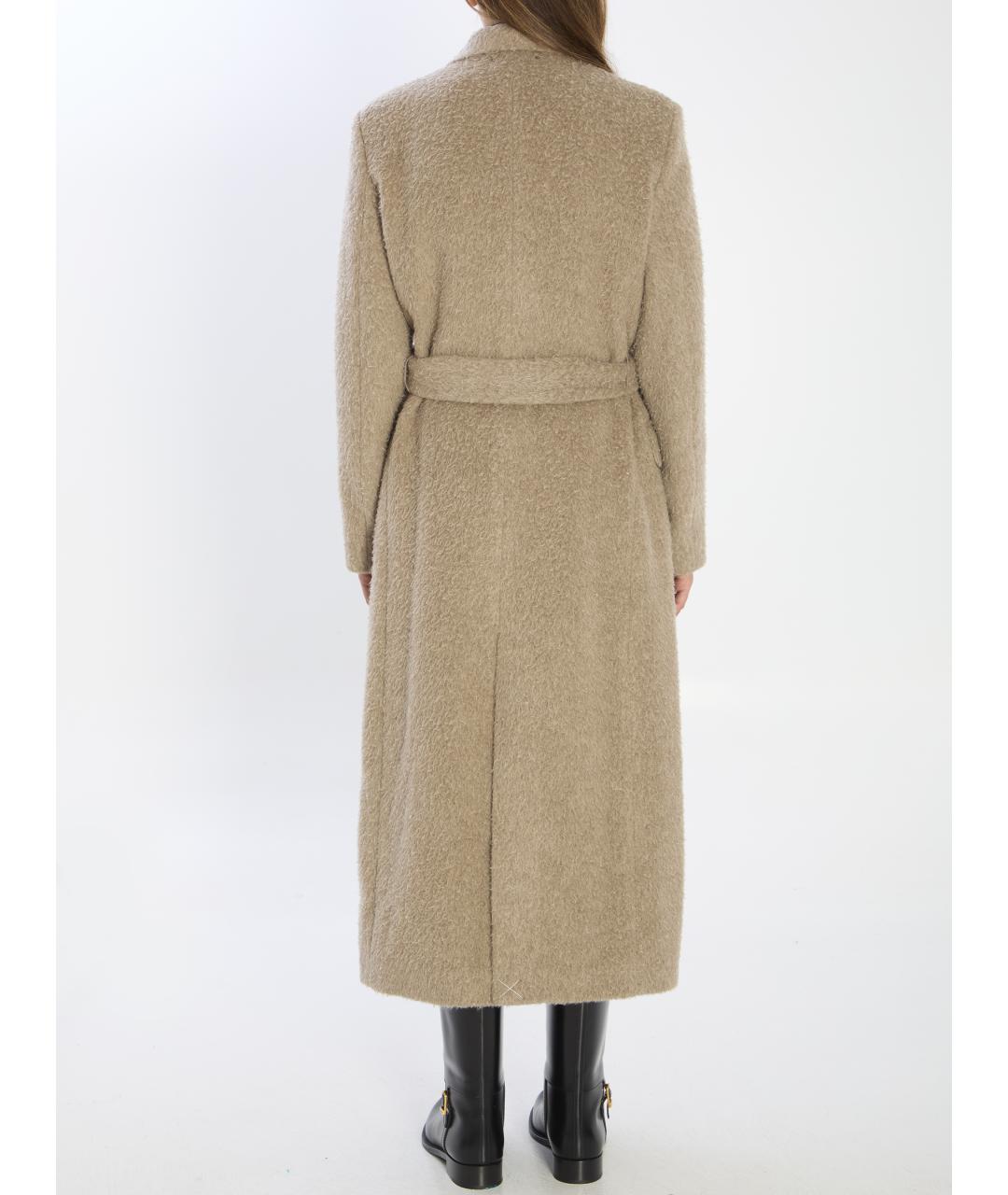GOLDEN GOOSE DELUXE BRAND Коричневое шерстяное пальто, фото 4