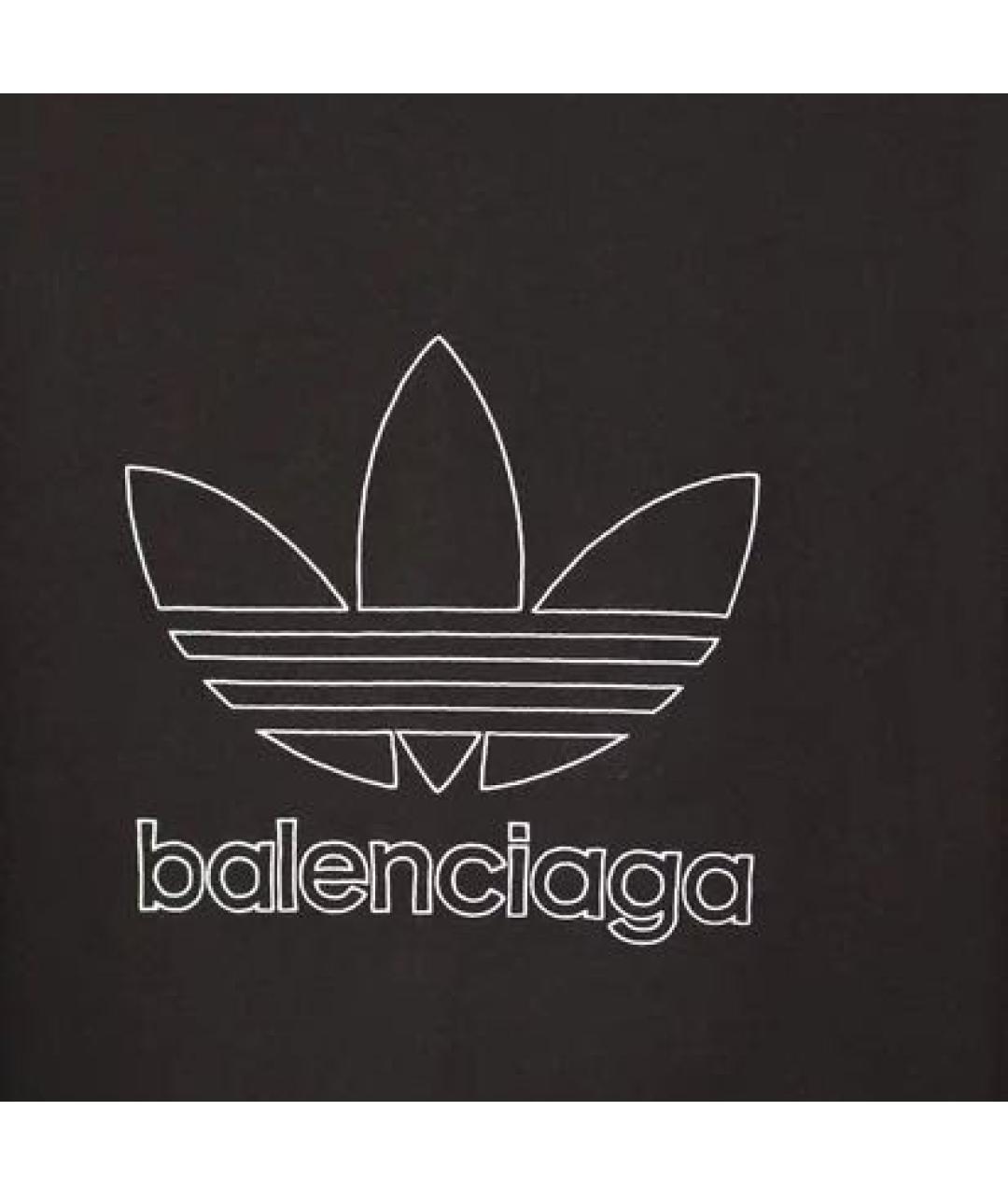 BALENCIAGA Черная хлопковая футболка, фото 4