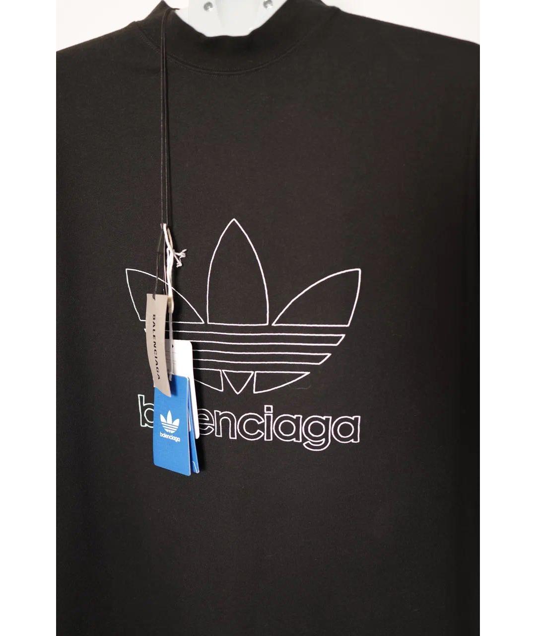 BALENCIAGA Черная хлопковая футболка, фото 3