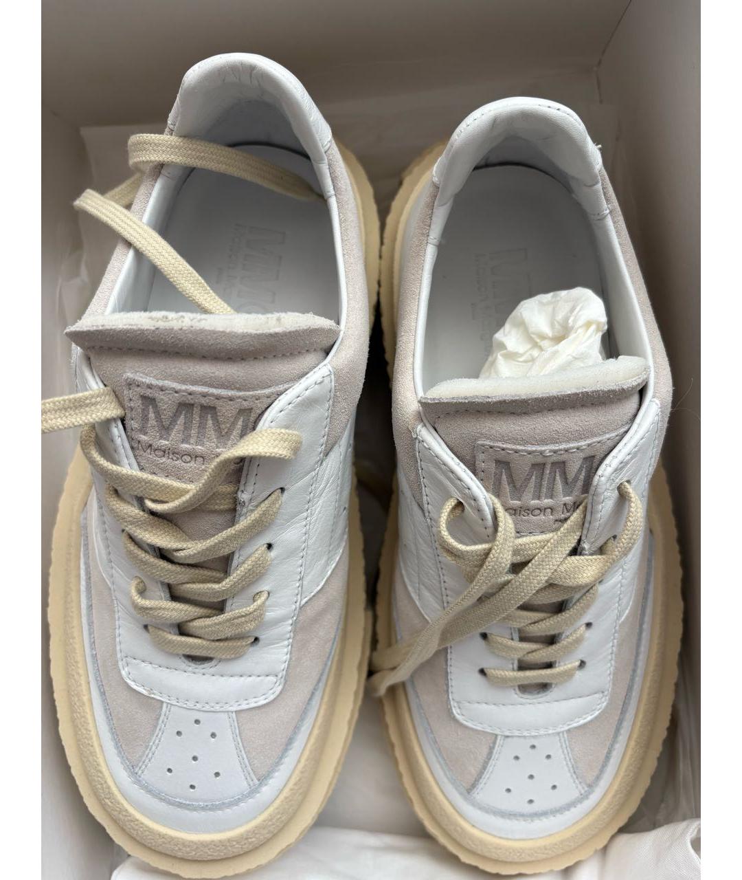 MM6 MAISON MARGIELA Белые кожаные кеды, фото 2