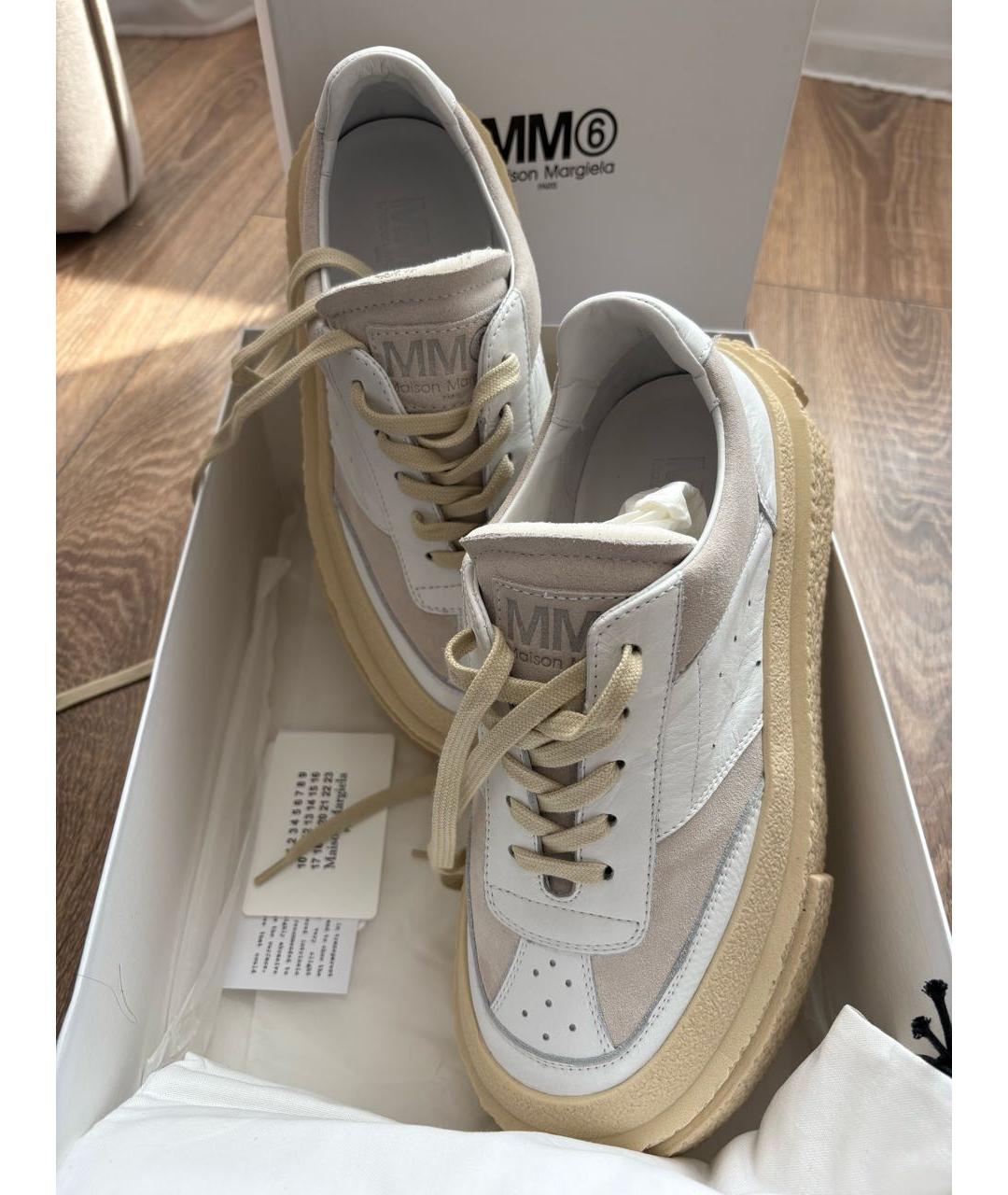 MM6 MAISON MARGIELA Белые кожаные кеды, фото 3