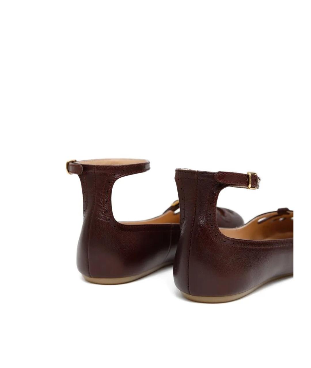 CHLOE Бордовые кожаные балетки, фото 3