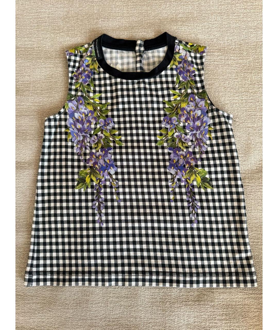 DOLCE & GABBANA KIDS Черный хлопковый детская футболка / топ, фото 5