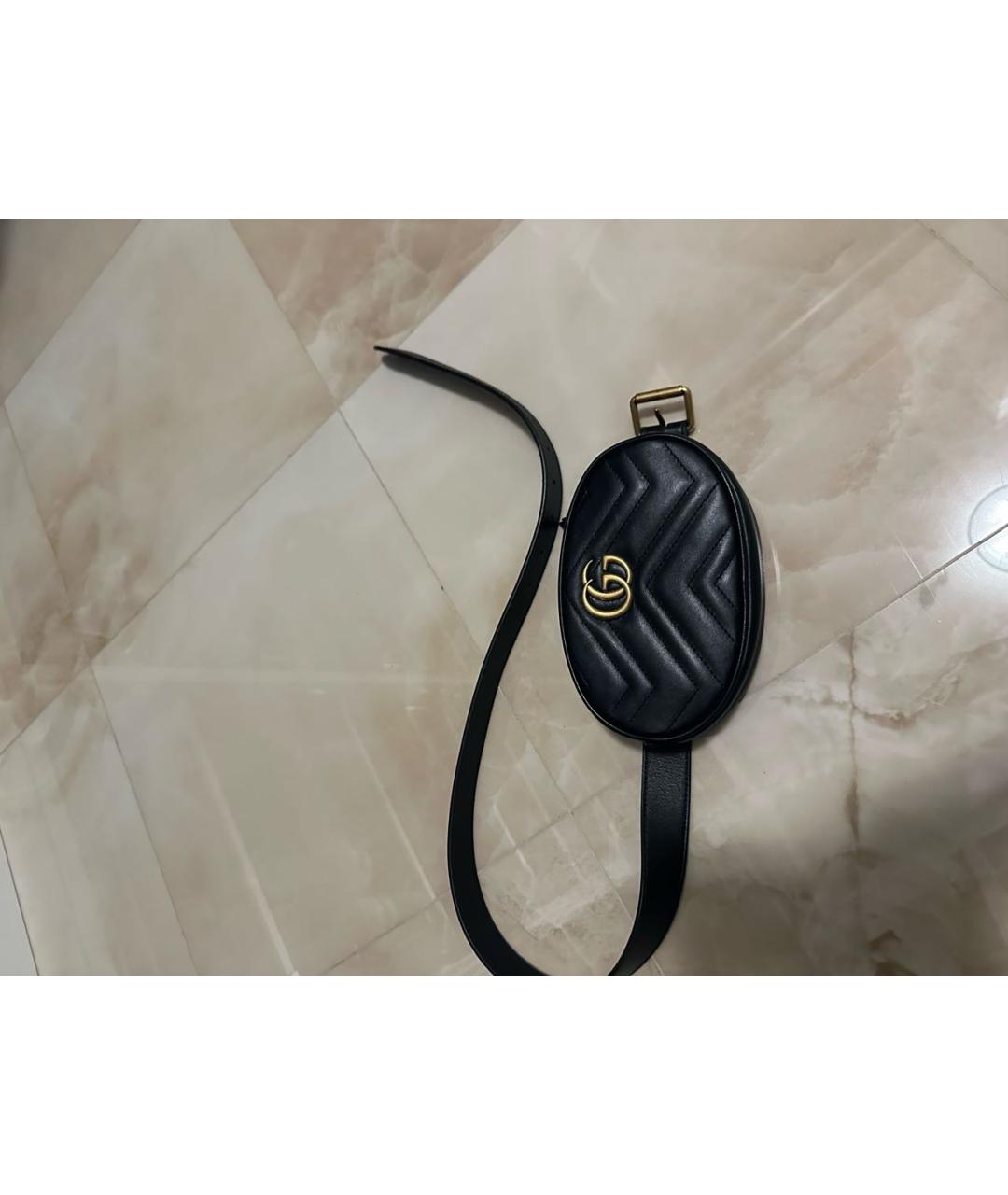 GUCCI Черная кожаная поясная сумка, фото 3