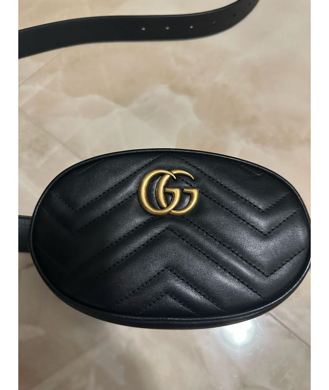 GUCCI Черная кожаная поясная сумка, фото 5