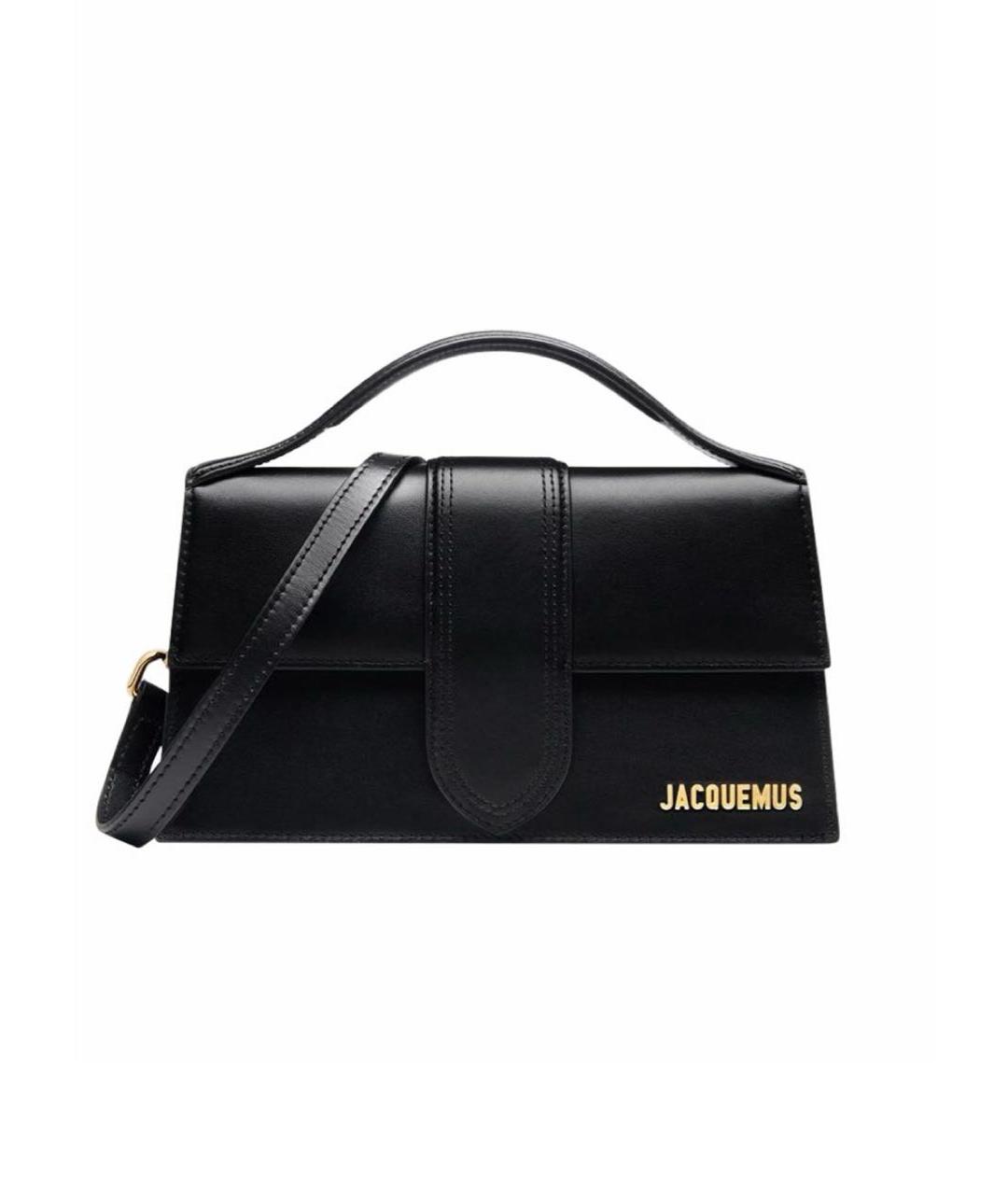 JACQUEMUS Черная кожаная сумка с короткими ручками, фото 8