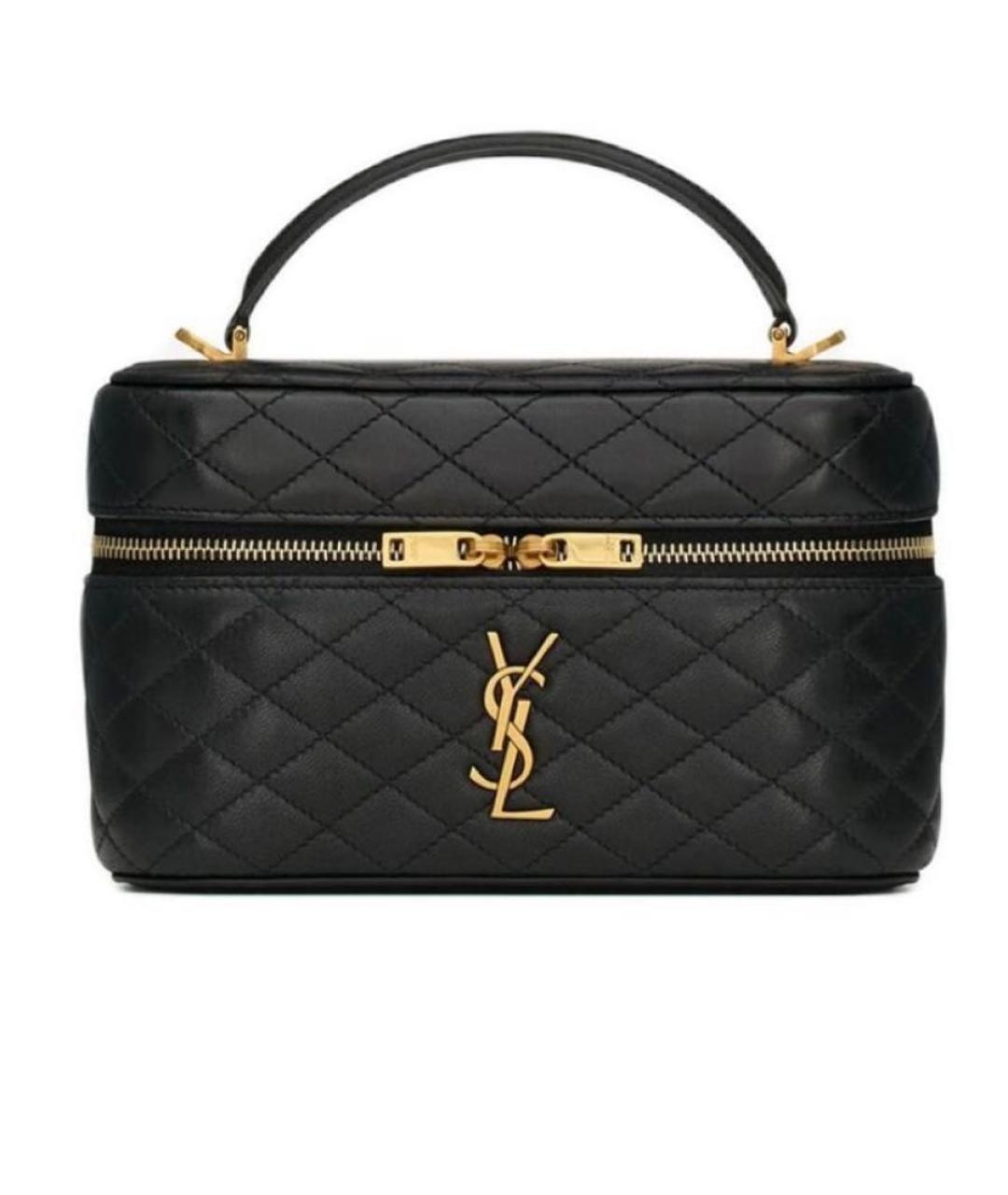 SAINT LAURENT Черная кожаная сумка через плечо, фото 9