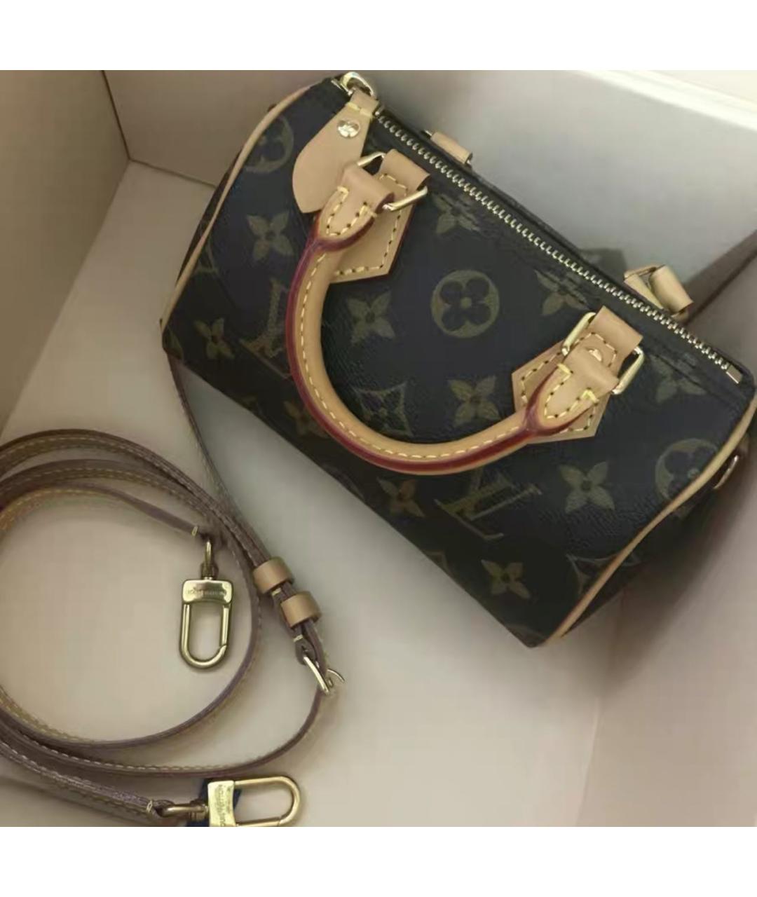 LOUIS VUITTON Коричневая кожаная сумка с короткими ручками, фото 2