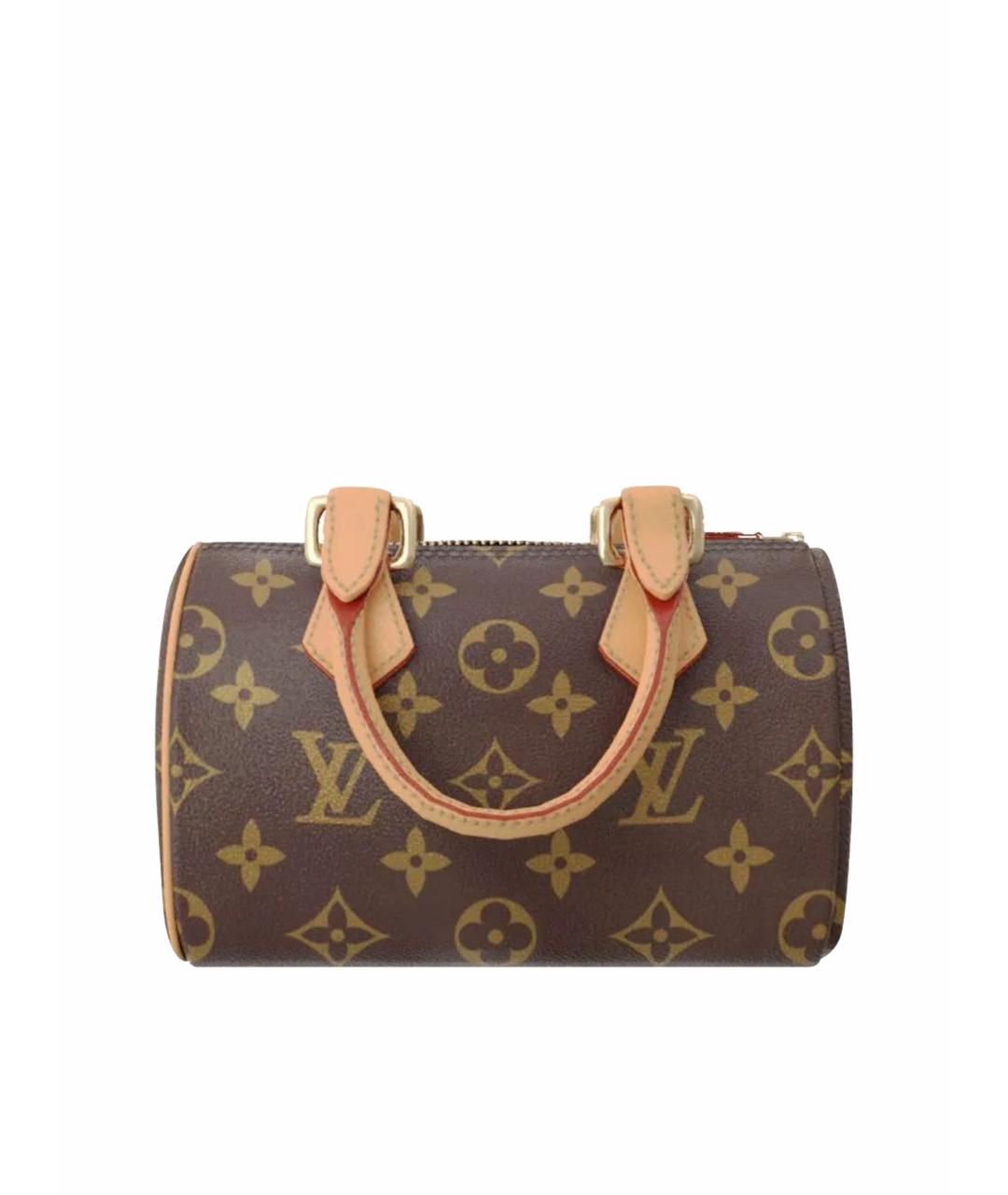 LOUIS VUITTON Коричневая кожаная сумка с короткими ручками, фото 1
